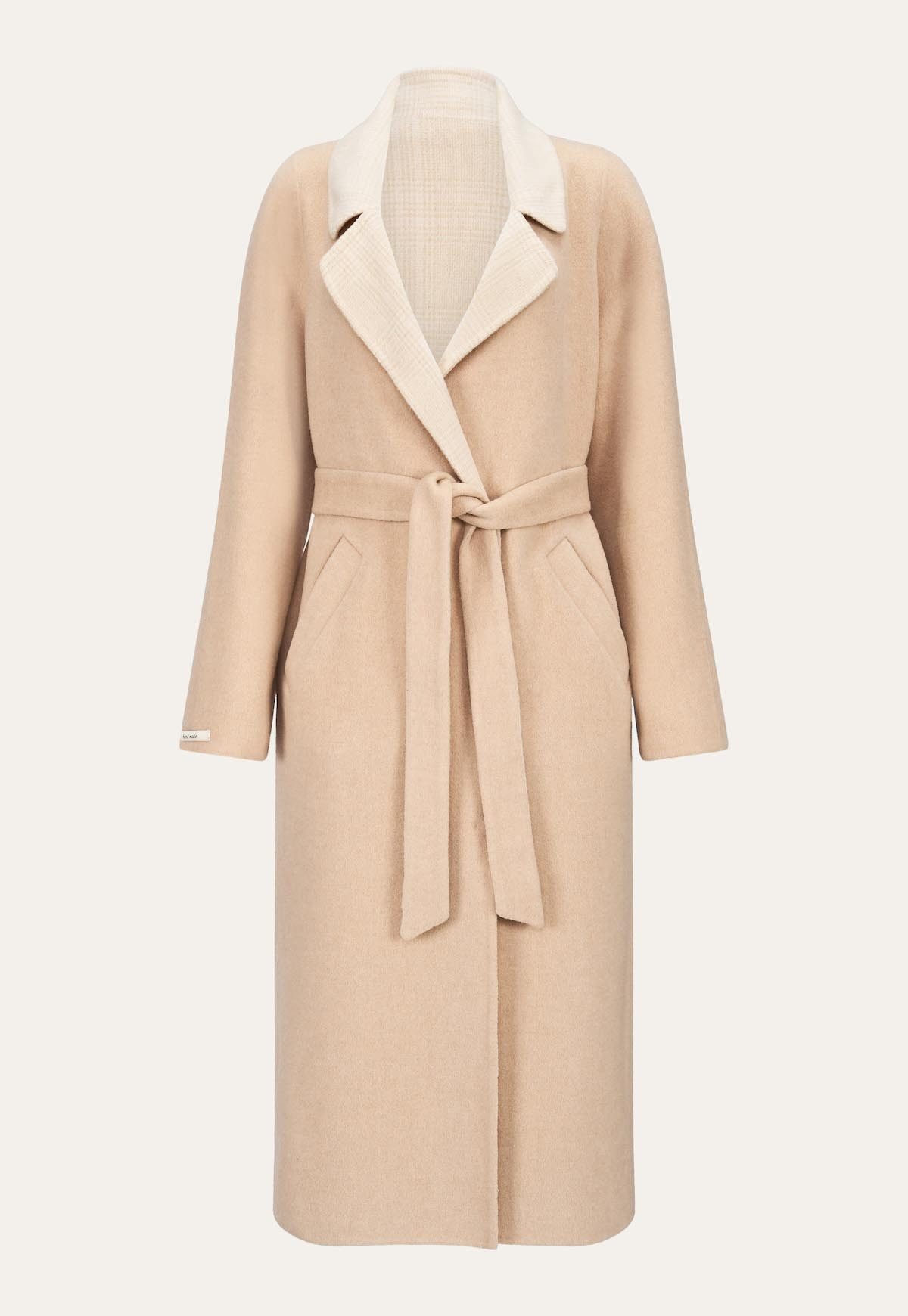 Hollert Wintermantel Maxi Mantel aus Wolle und Alpaka Isadora