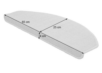 Stufenmatte Stufenmatte MCW-G49, MCW, halbrund, Höhe: 0,5 mm, Kantenverstärkung, Antirutsch-Effekt, Trittschalldämpfung