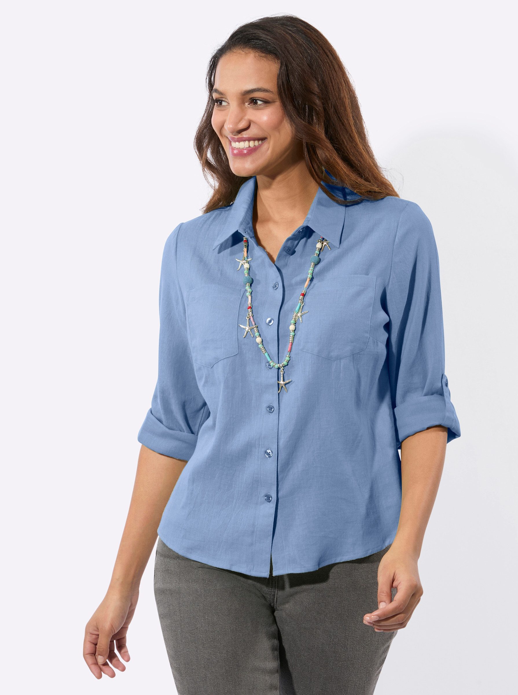 Witt Klassische Bluse Flanell-Bluse Langarm