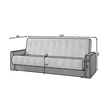 JVmoebel Sofa Luxus Sofa Dreisitzer Couch Neu Klassische Polster 3 Sofort, 1 Teile, Made in Europa