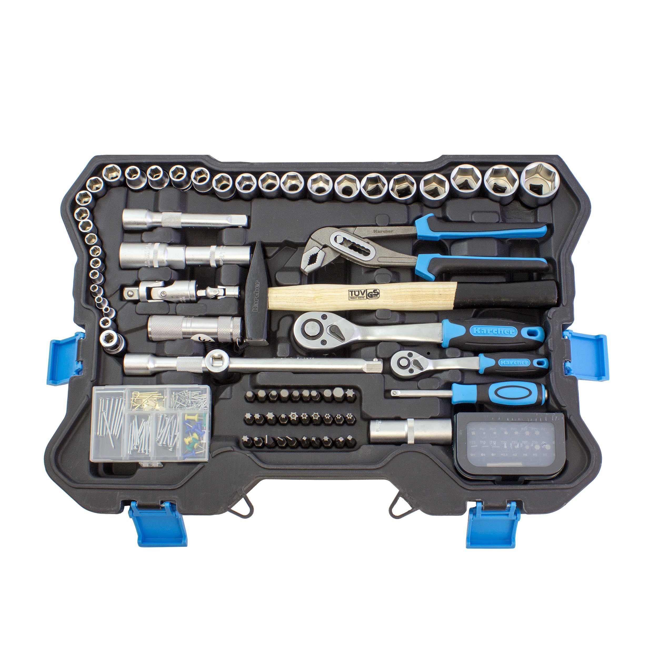 Karcher Werkzeugset 135-teilig, (135-tlg), Werkzeugkoffer Chrom Vanadium & Karbonstahl, im Koffer