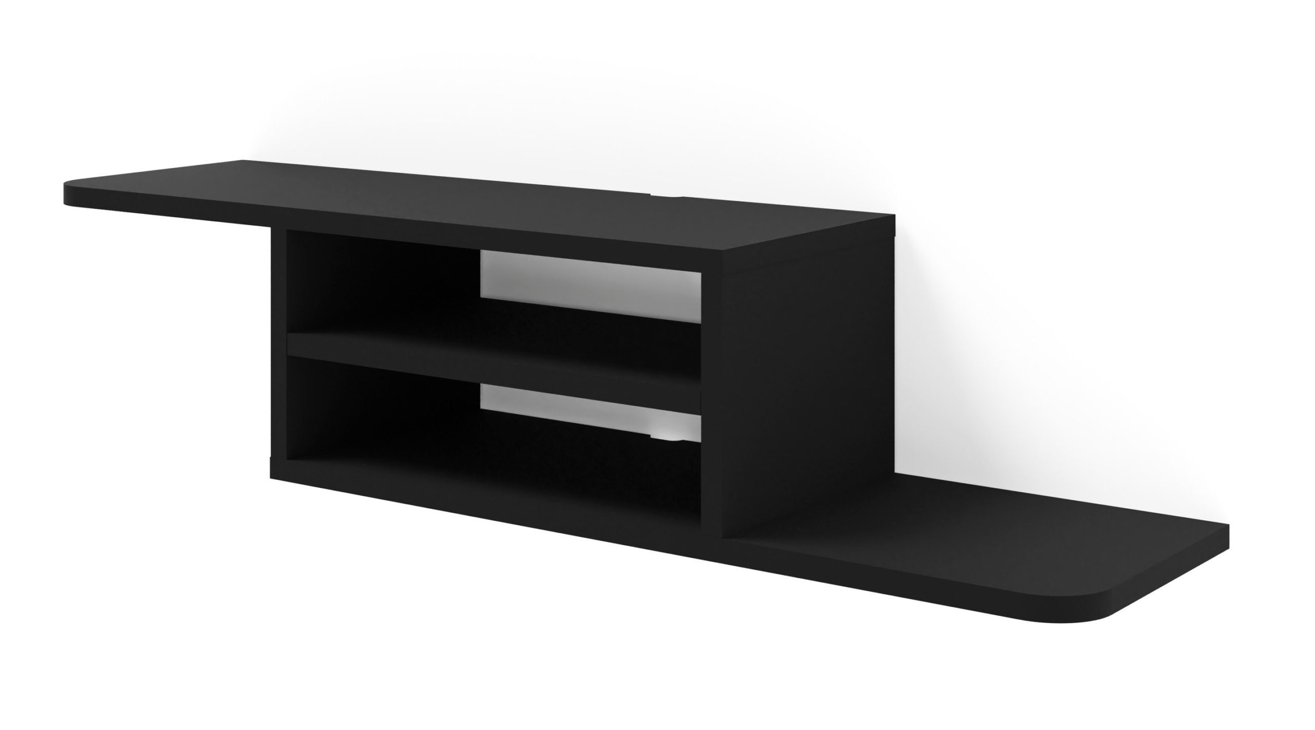 Raumhirsch Furniture Lowboard TV Schrank, RTV Möbel, Wohnmöbel (Maße: 90 x 22 x 20 (H) cm, 2 Fächer), Kabelöffnung, Wandmontage, Runde Kanten