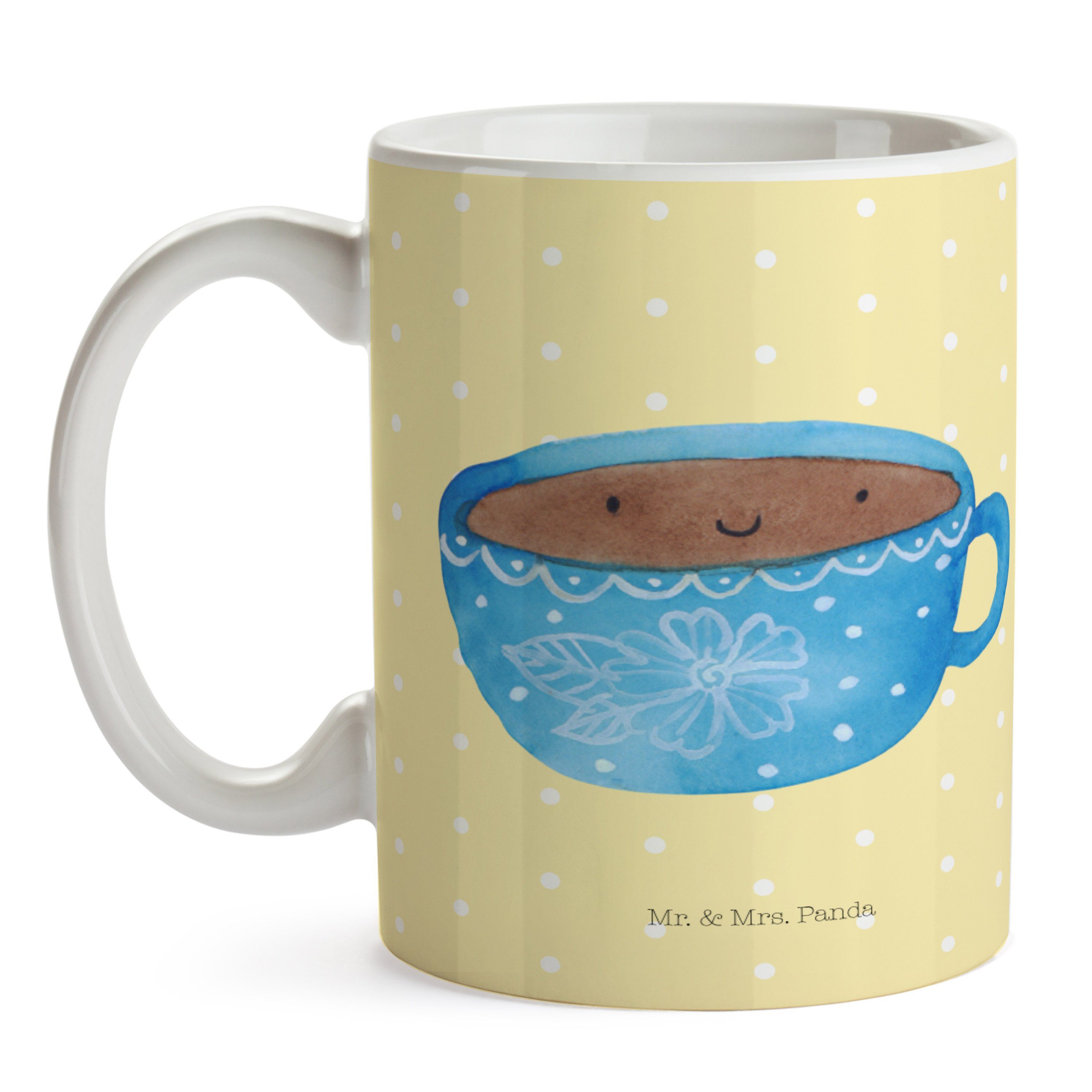 Tasse - Panda Mrs. Pastell Tasse Keramik Kaffee Tiere, Geschenk, Gelb Geschmack, & Gute Laune, - Mr.