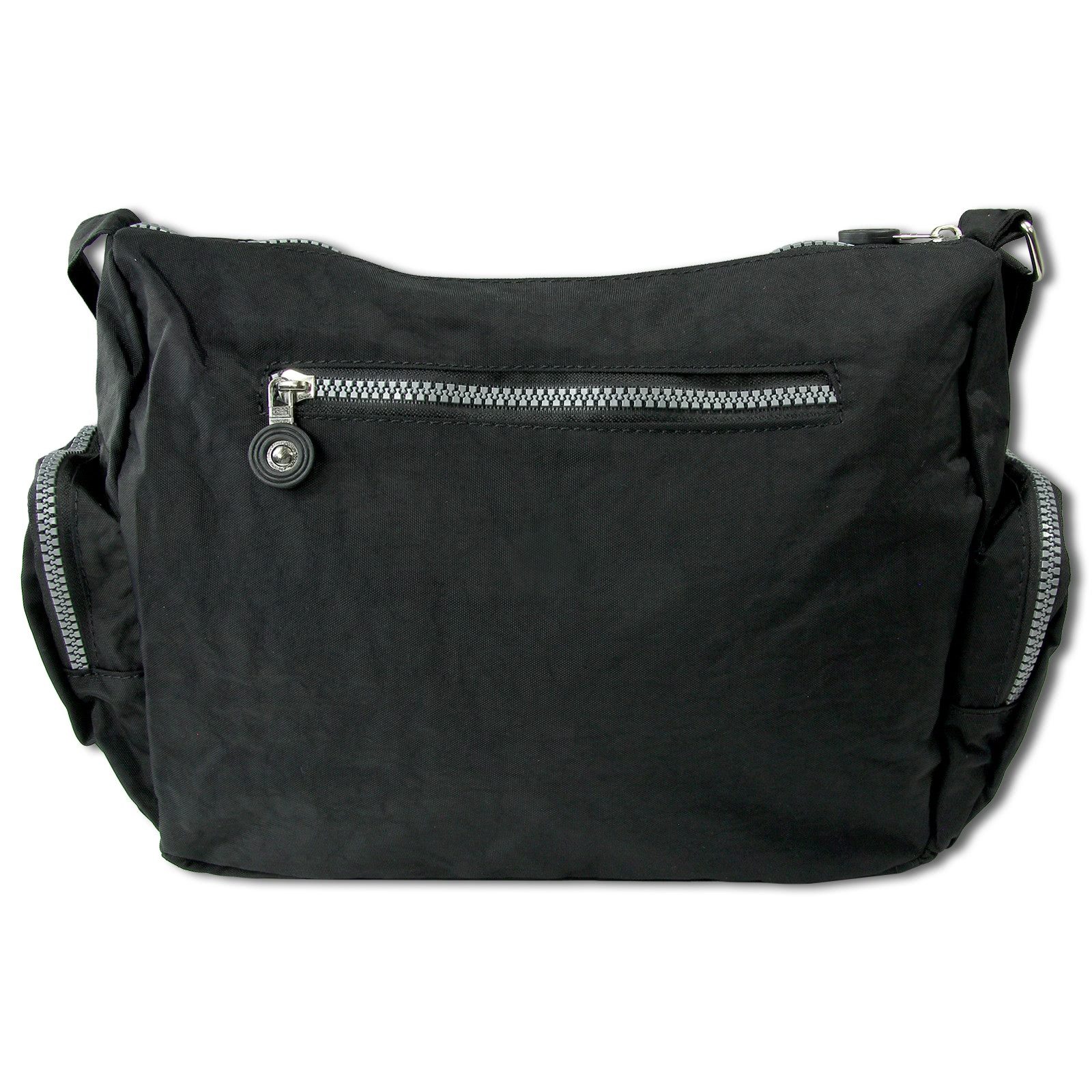 BAG STREET Schultertasche Bag Street Nylon schwarz Sportliche Damen (Schultertasche), Damen, Jugend Schultertasche Nylon, schwarz ca. 30cm x ca. 22cm