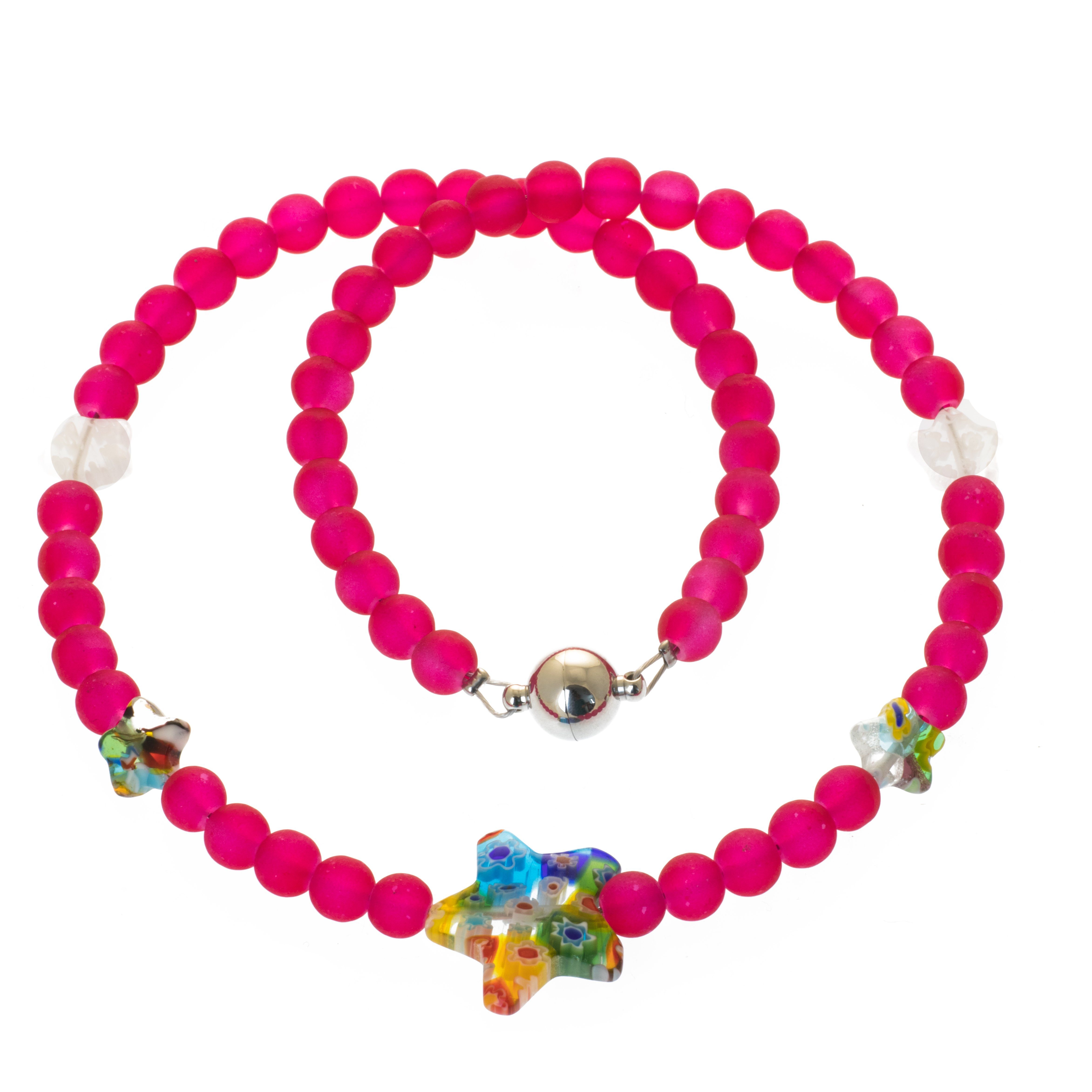 Perlenkette Kinderkette Millefiori Sternchen