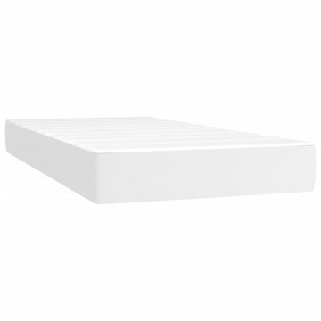 vidaXL Bettgestell Boxspringbett mit Matratze Weiß 200x200 cm Kunstleder Bett Bettgestell