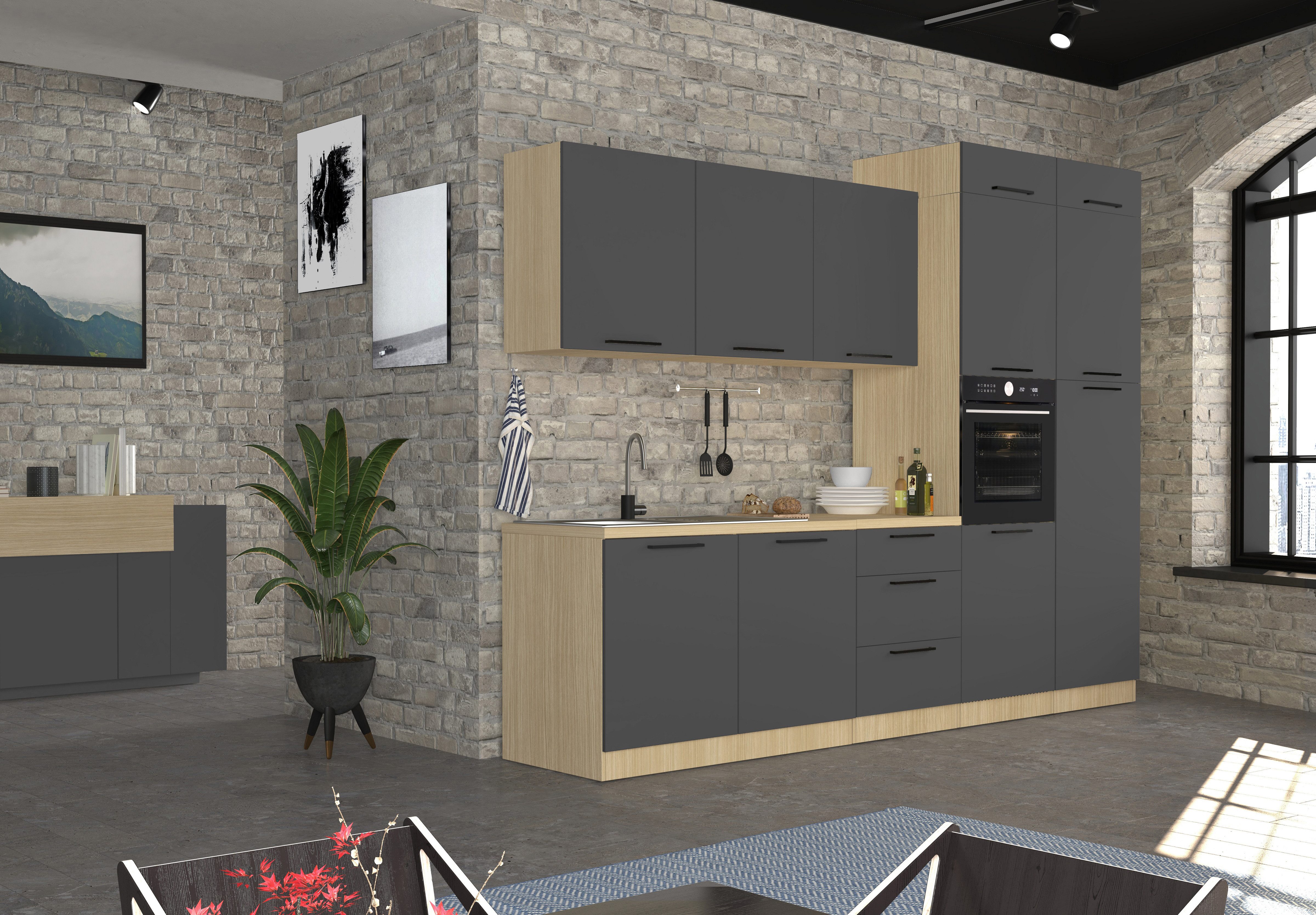 KOCHSTATION Aufsatzschrank Luna, Hängeschrank, Küchenhängeschrank, Made in Italy B/T/H: 60×60×20 cm, zusätzlicher Stauraum über der Arbeitsfläche