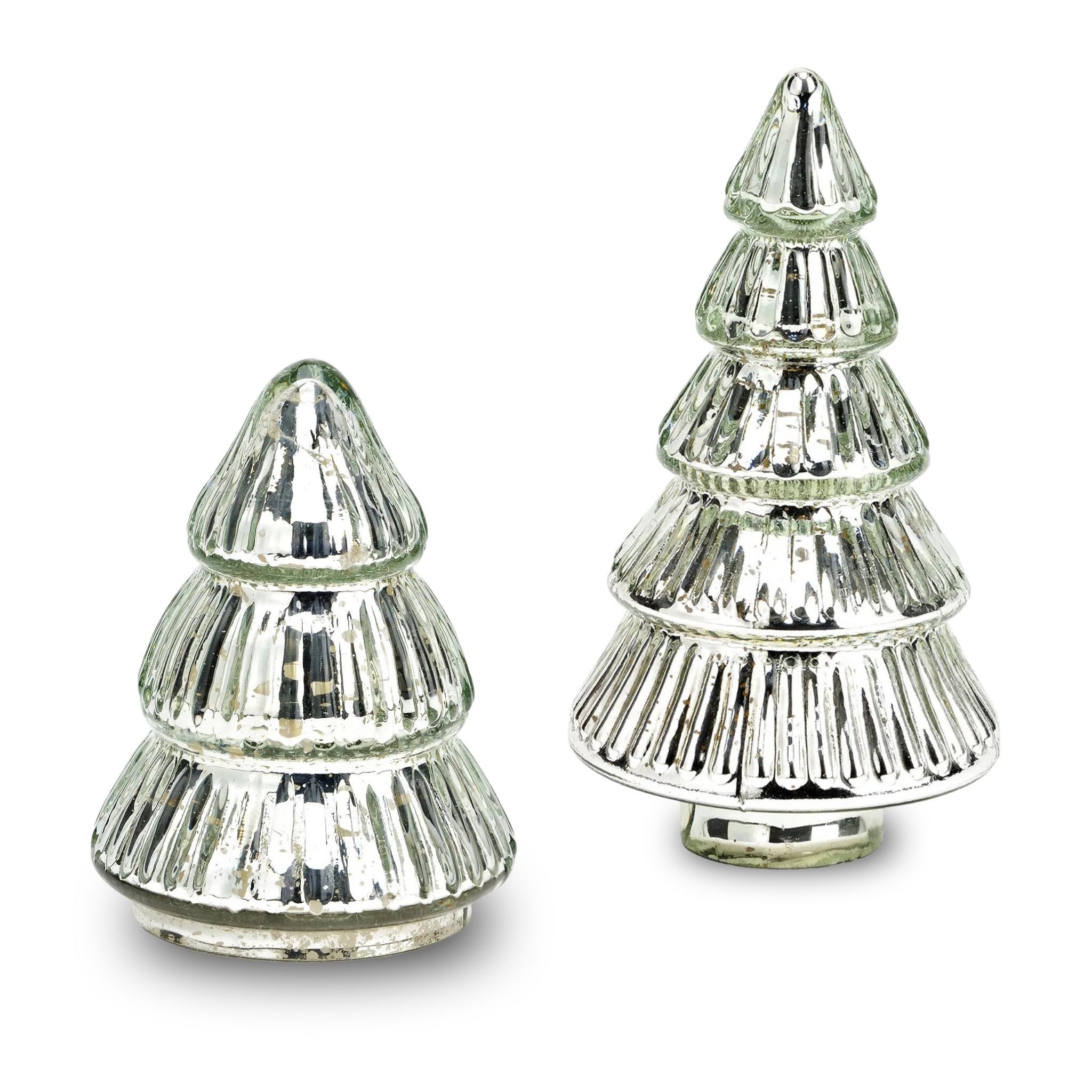 matches21 HOME & HOBBY Dekofigur Tannenbäume Weihnachtsdeko Glasfiguren 2er günstig online kaufen