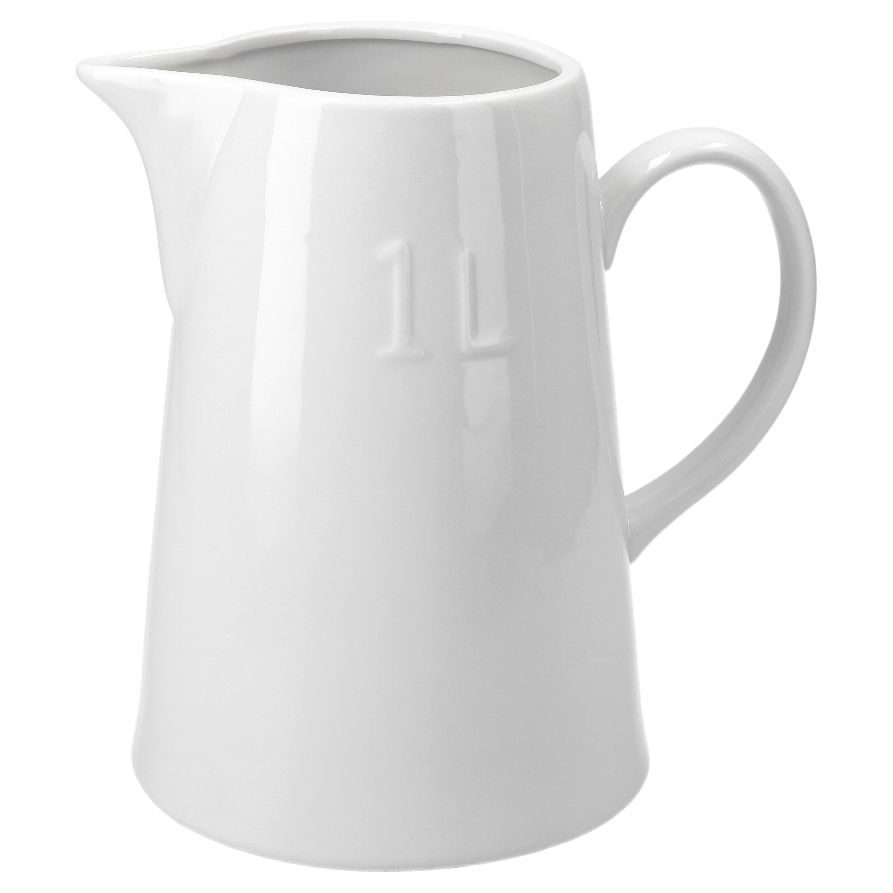 MamboCat Milchkanne Milchkanne 1 L Porzellan weiß 19 x 9,5cm Getränke servieren Gastro