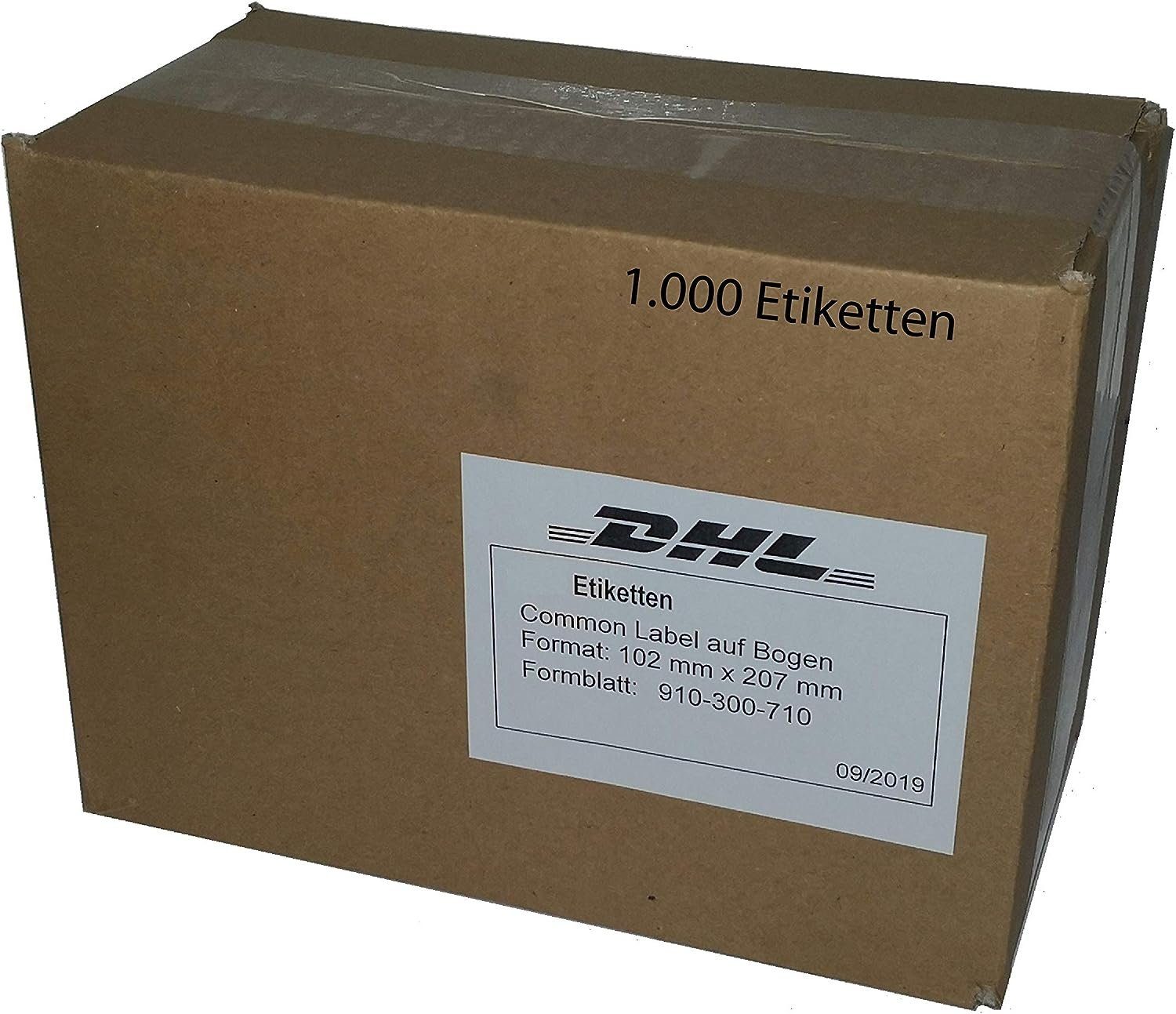 Deggelbam Etiketten 1000x original DHL Etiketten 910-300-710 Versandetikett, Versandetiketten mit Perforation zum leichten Abziehen