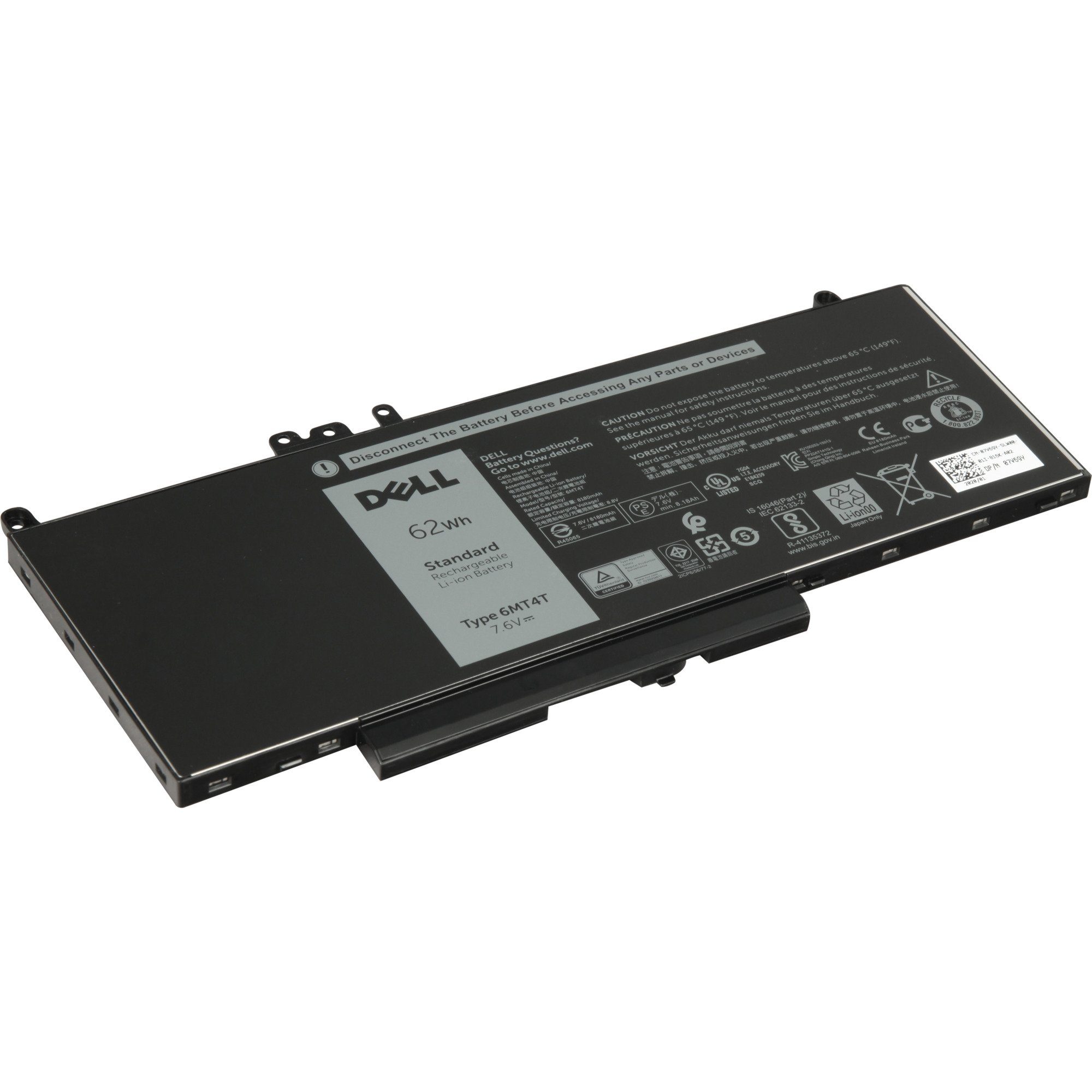 Dell Dell 62-Wh-Lithium-Ionen Akku (4 Zellen) Laptop-Akku