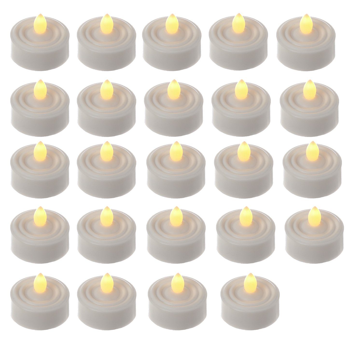 LED-Kerze LED Teelichter flackernd flammenlos mit Batterien Timer D: 3,6cm 24St.