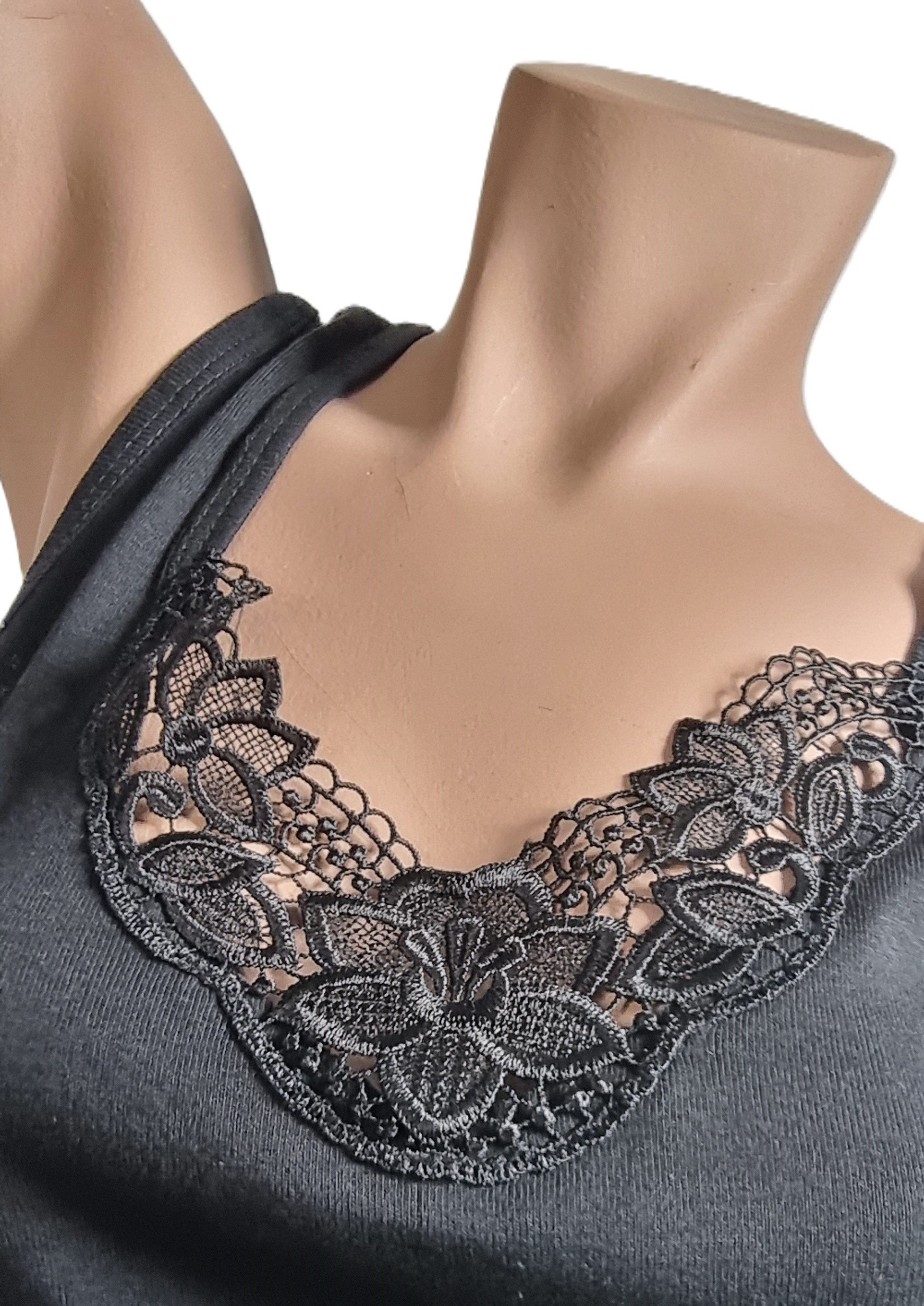 Toker Collection® Achselhemd Damen Unterhemd vollachsel 3er Pack, schwarz (Packung, 3er-Pack) aus reiner Baumwolle