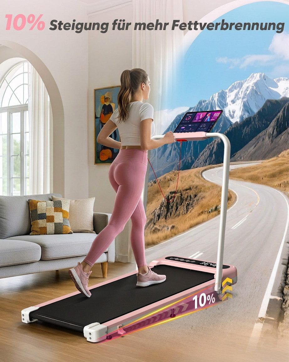 Cardirun Laufband 6-in-1 Laufband klappbar für Zuhause,10% Steigung,150KG,3PS,1–10km/h (1-tlg), KI-Steuerung, 40dB leise