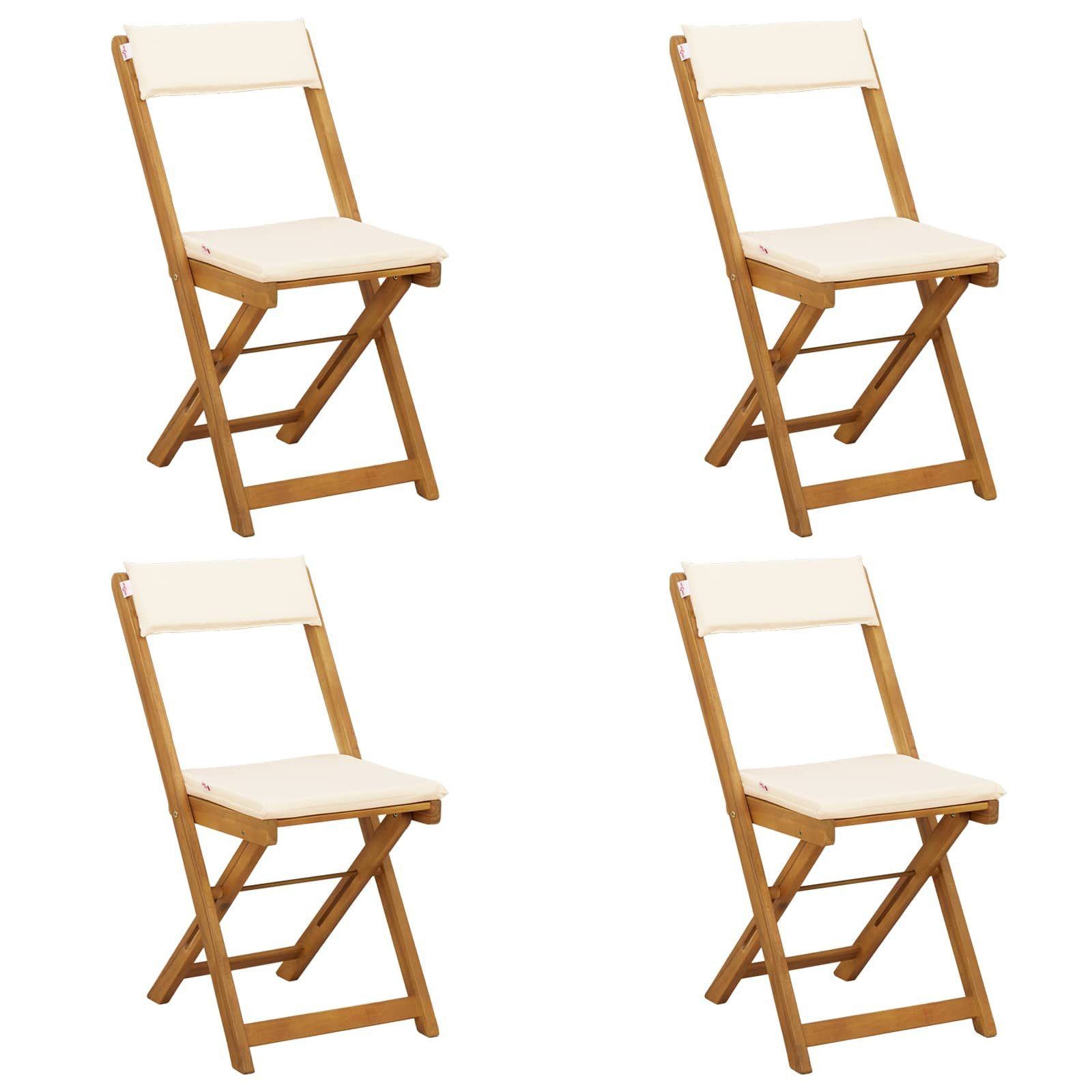 vidaXL Gartenstuhl Außen Bistro-Stühle 4 pcs Cremeweiß 40 x 53 x 80 cm (4 St)