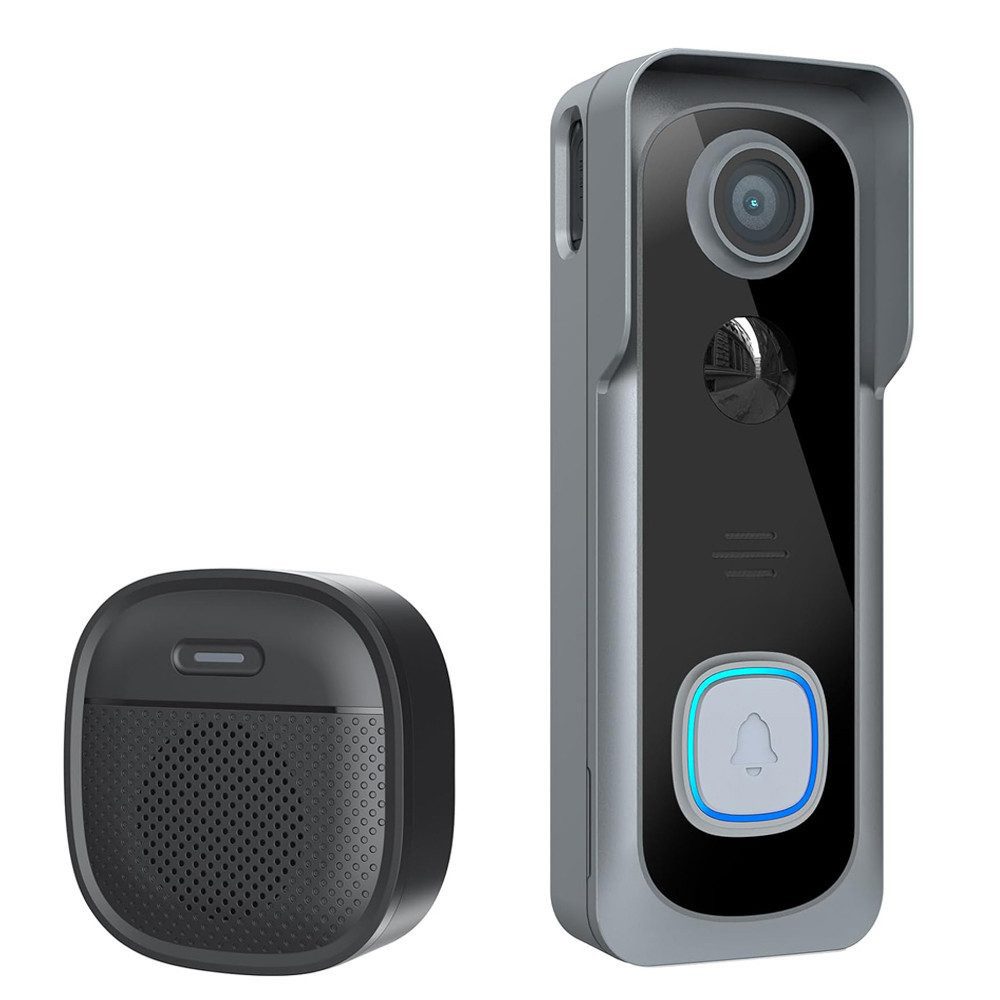 Topcony Smart Home Türklingel Smart Home Türklingel Funkklingel, Kabellose Türklingel Funk Set (Außenbereich, Aussen, Nachtsicht 2-Wege-Audio 150° Blickwinkel Unterstützt Alexa TF & CloudSpeicher, 1-tlg., Extra lange Akkulaufzeit, AI intelligente Erkennung, OTA Upgrade, PIR -Bewegungserkennung (5 Meter Abstand, 100 ° Winkel)