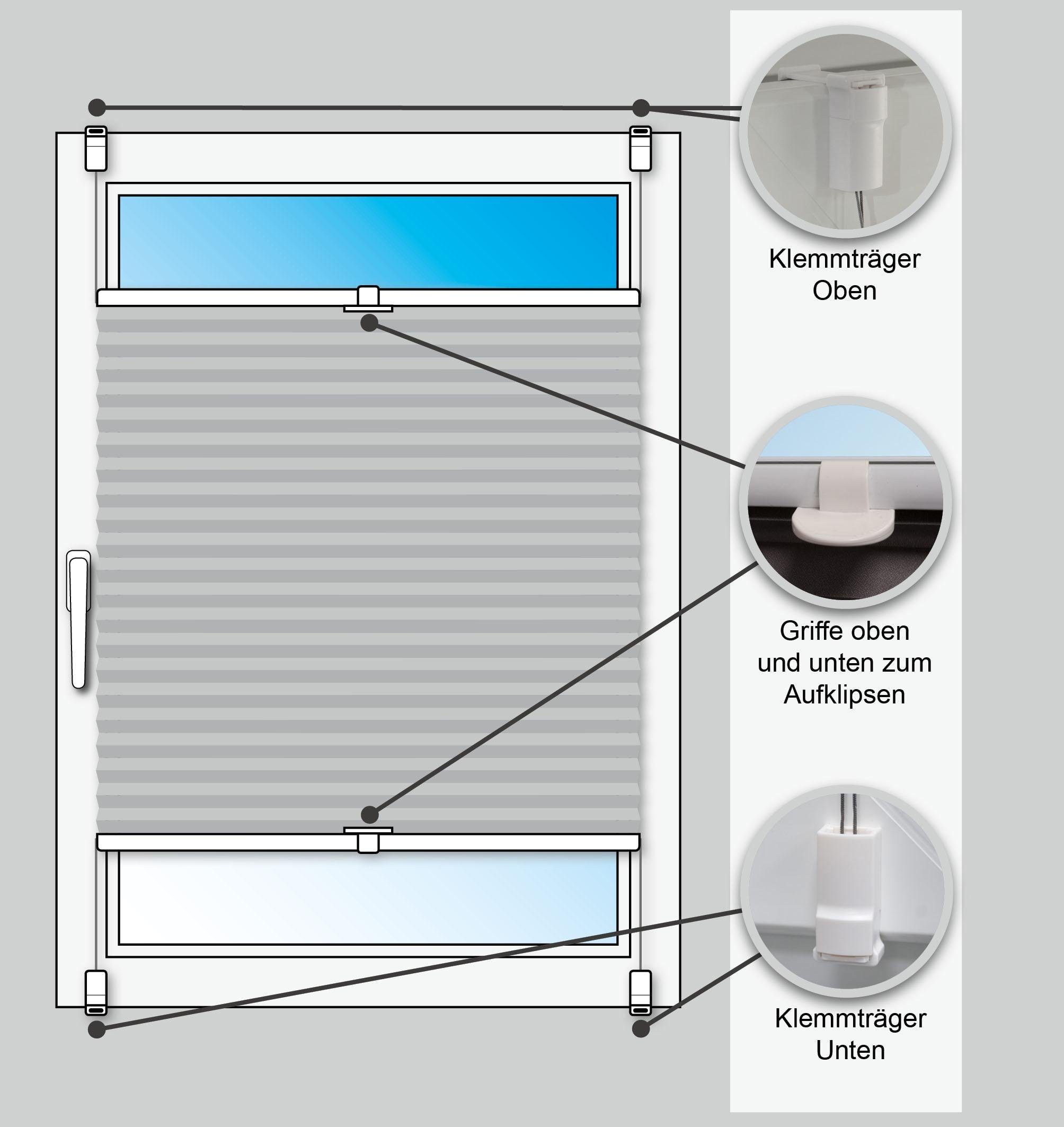 Wabenplissee Blake, Kutti, verdunkelnd, ohne abdunkelnd, energiesparend, Thermo, beschichtet, verspannt, Bohren, isolierend Klemmfix