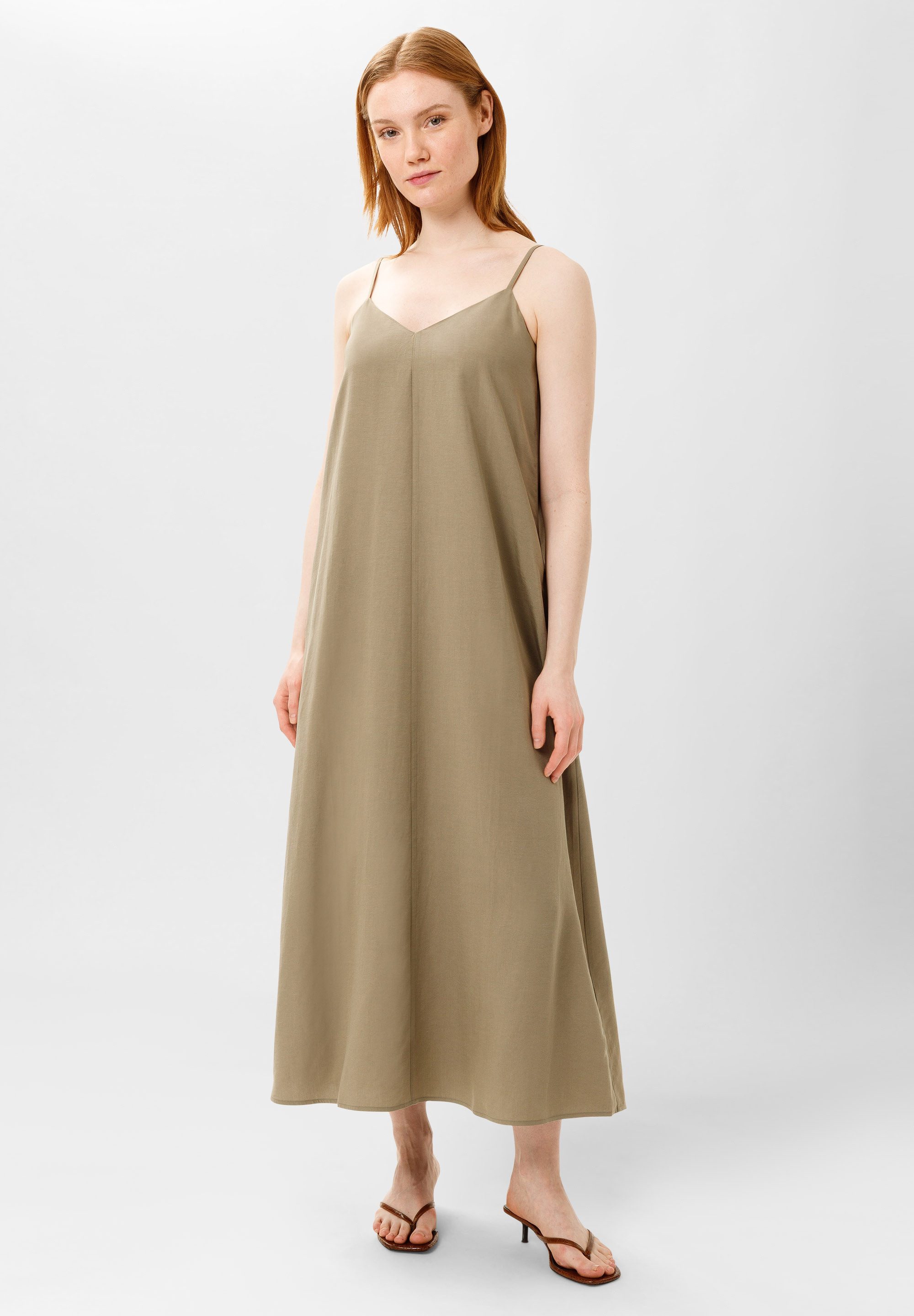 Les Lunes Maxikleid PIIPER Dress Maxi Linen Lyocell-Leinen-Mix, Maxi, Sommerkleid, verstellbare Spaghetti Träger