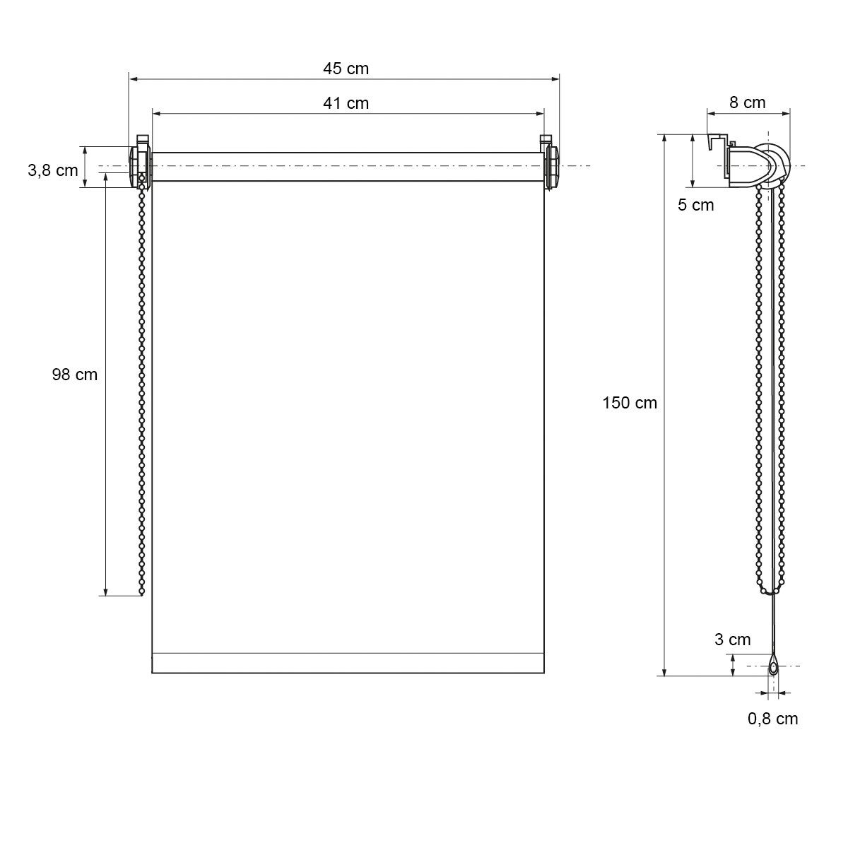 45x150cm Klemmfix, Bohren Weiß 45 Befestigungsmaterial inkl. Weiß 150 EasyFix ECD Doppelrollo x Germany, ohne Klemmfix Befestigungsmaterial, mit cm Klemmfix