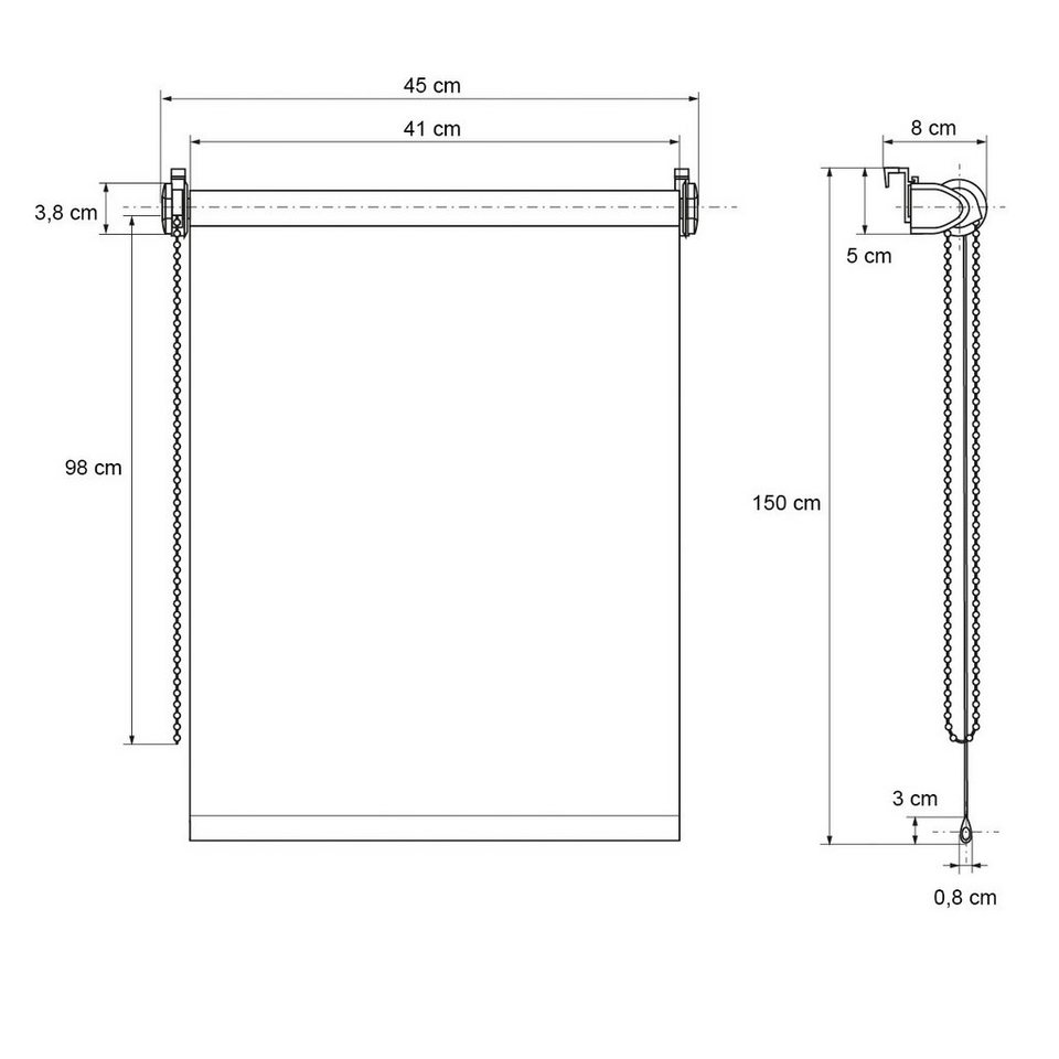 Doppelrollo Klemmfix Weiß 45 x 150 cm mit Befestigungsmaterial, ECD  Germany, Klemmfix, Weiß 45x150cm Klemmfix ohne Bohren inkl.  Befestigungsmaterial EasyFix