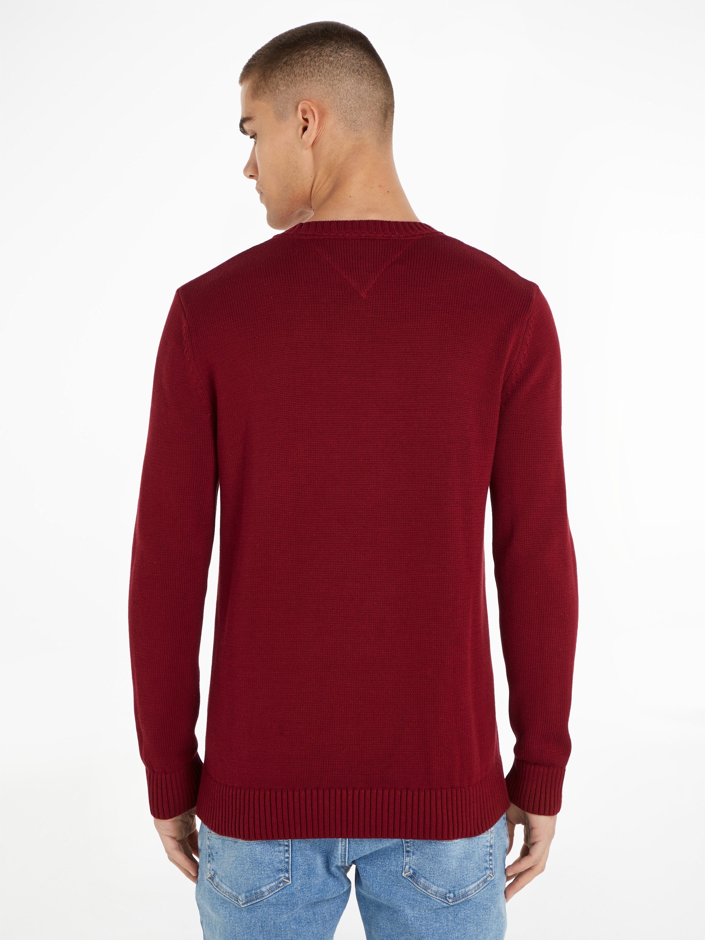 Tommy Jeans NECK ESSENTIAL TJM Strickpullover CREW Rouge SWEATER