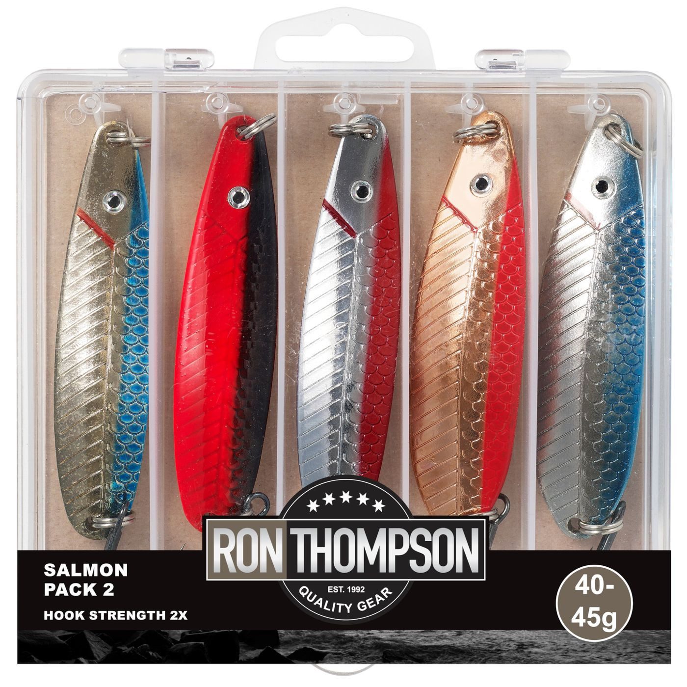 Ron Thompson Kunstköder Ron Thompson Salmon Pack 2 + Box 40-45g - 5 Blinker