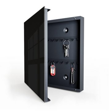 Primedeco Schlüsselkasten Magnetpinnwand und Memoboard mit Glasfront Motiv Schwarzer Hintergrund (1 St)