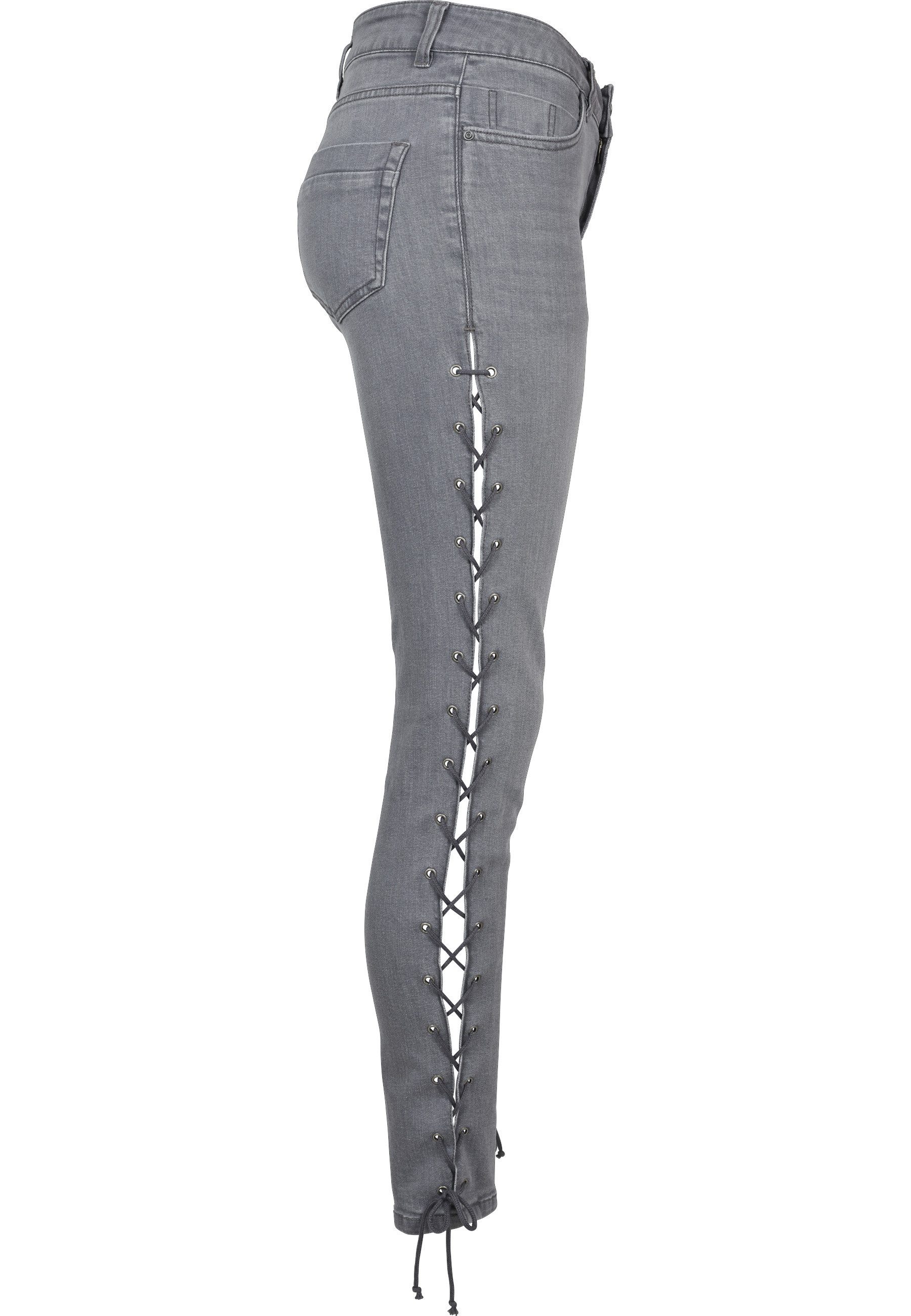 URBAN CLASSICS Bequeme Jeans Urban Classics Damen Ladies Denim Lace Up Skinny Pants (1-tlg)