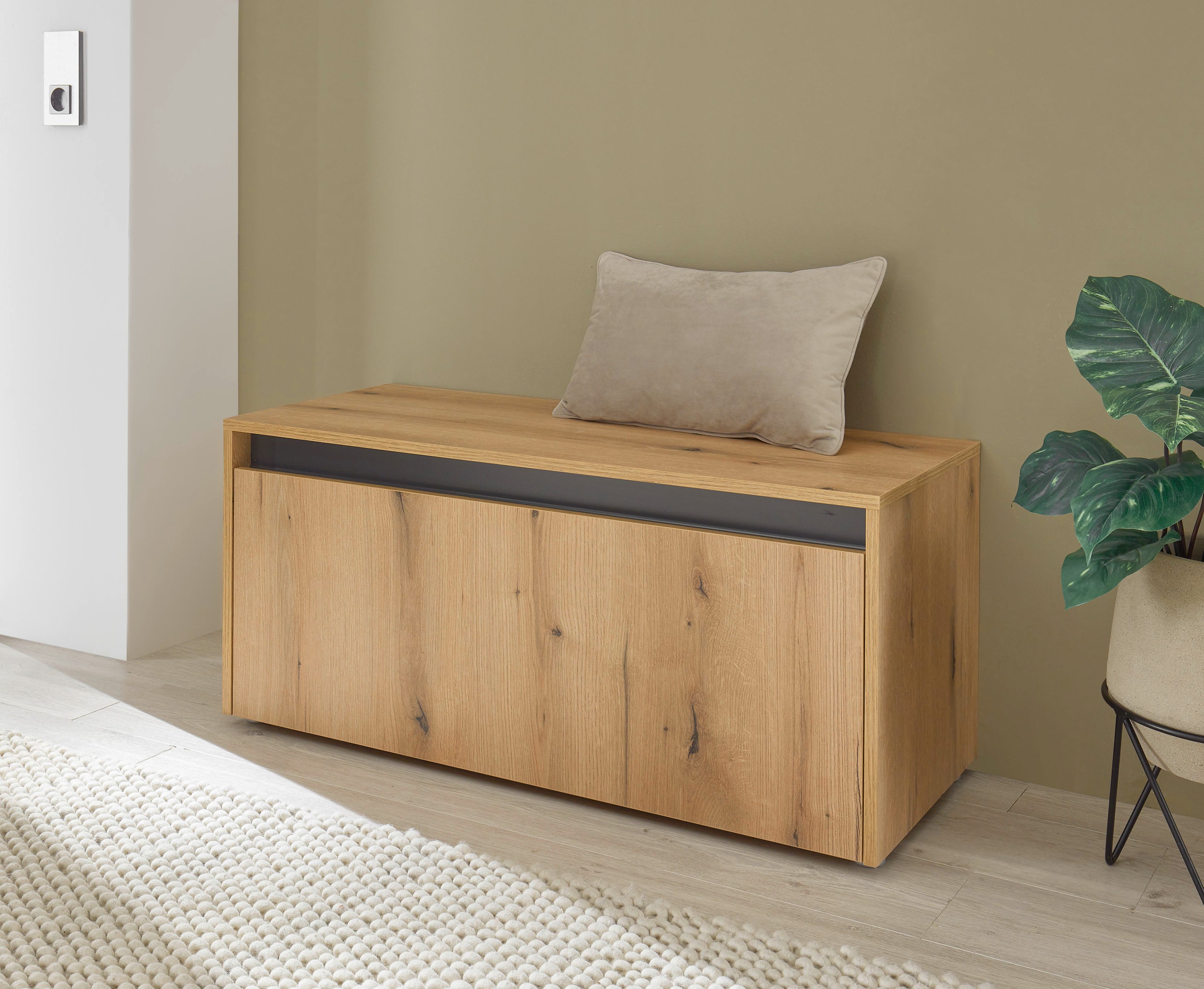 Home affaire Schuhbank GiRON/CiTY, Garderobenbank mit Klappe, Sitzbank in vier Farben, viel Stauraum, Platz für ca. 8 Paar Schuhe, 100 cm breit