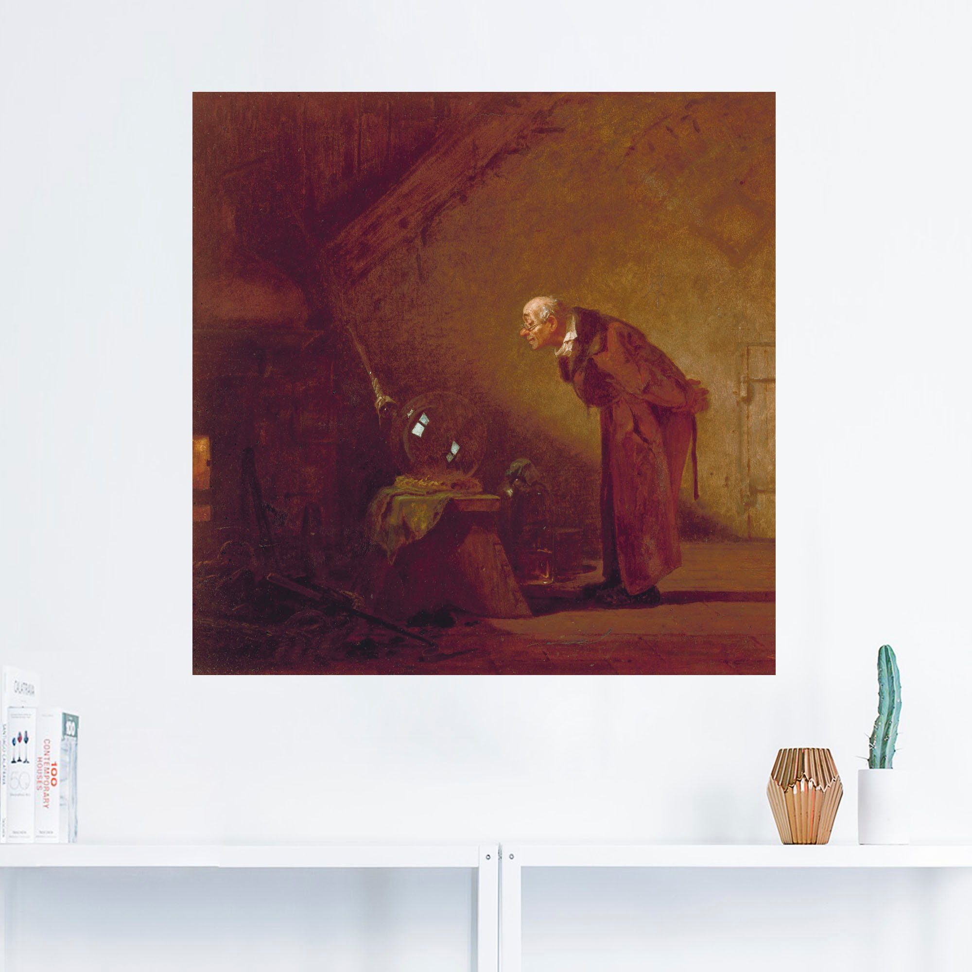 Artland Wandbild Der Alchimist. St), oder Mann Poster als Wandaufkleber versch. (1 Leinwandbild, 1855/60, Größen Um in