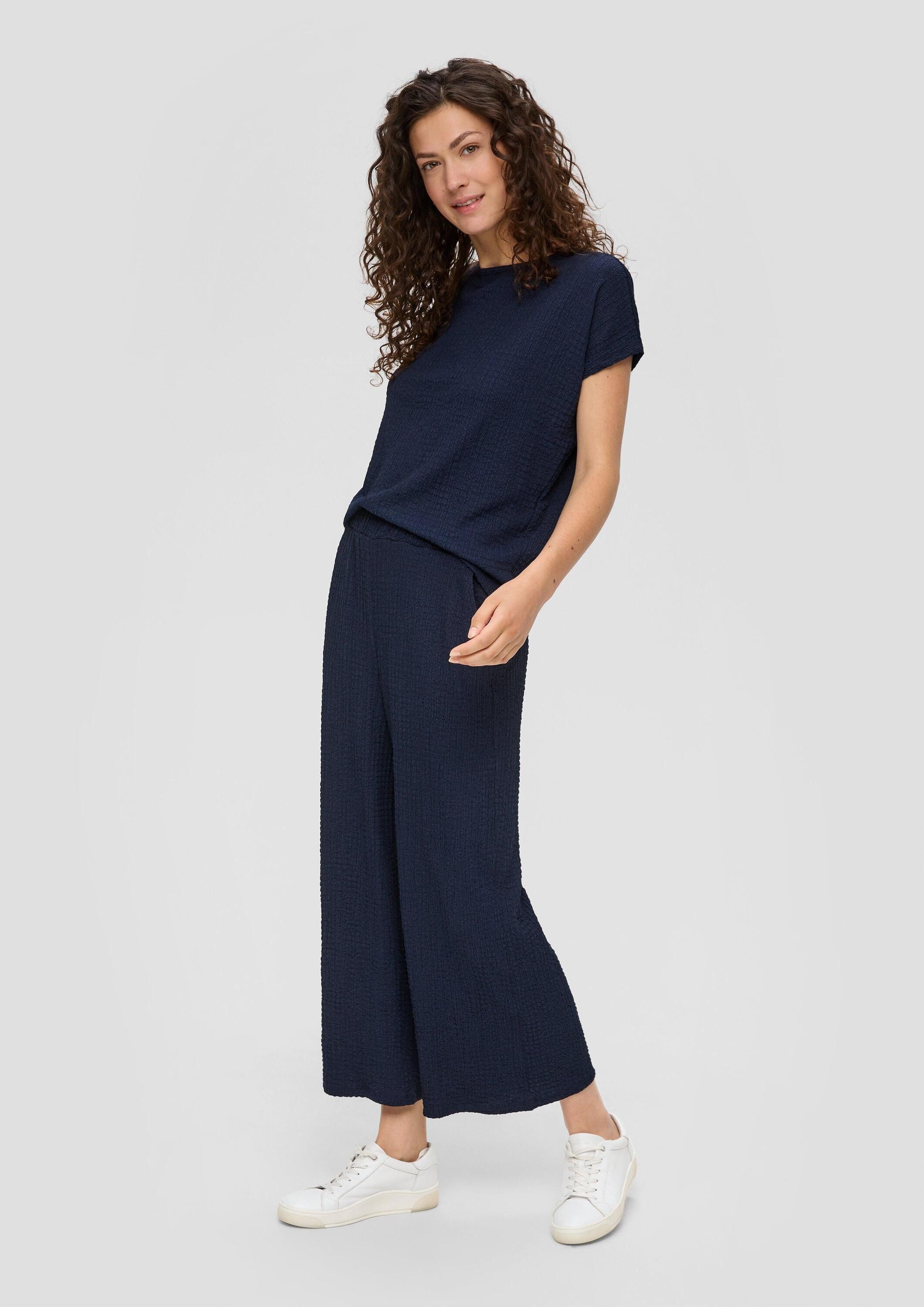 s.Oliver Culotte Hose Stoffhose mit Elastikbund und Musterstruktur günstig online kaufen