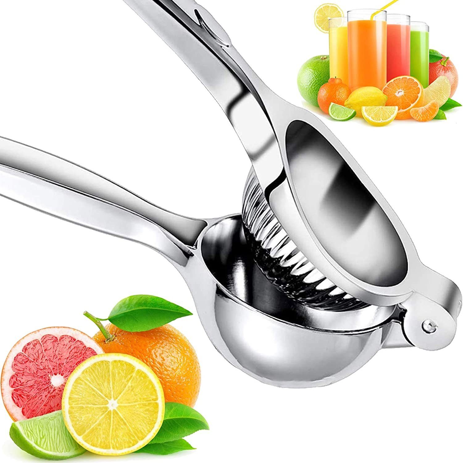 BAYLI Mörser Zitronenpresse, manuelle Handpresse - Zitruspresse für Zitronensaft