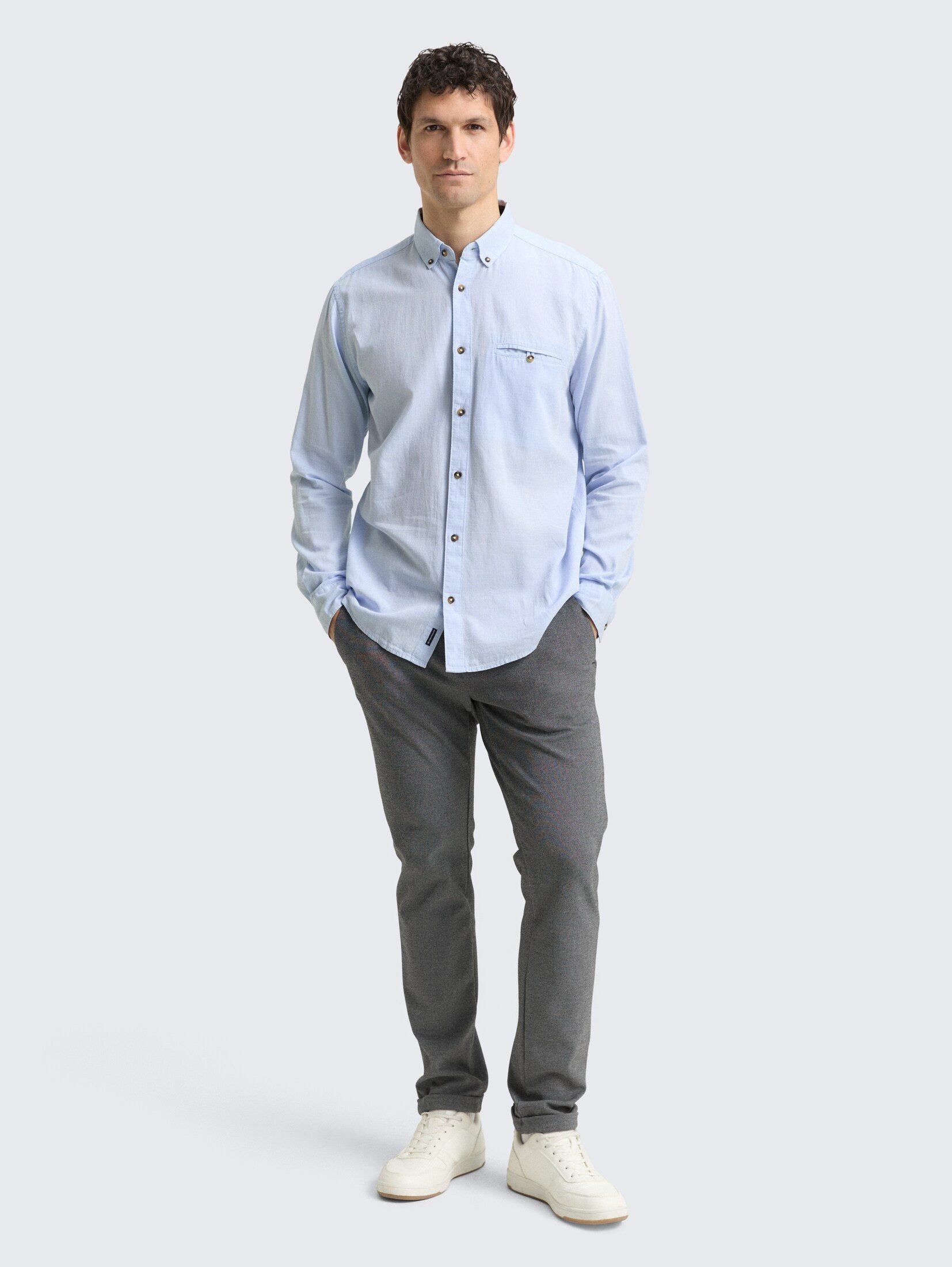 TOM TAILOR Langarmhemd Blusen & Shirts Regular Fit Hemd aus Baumwolle