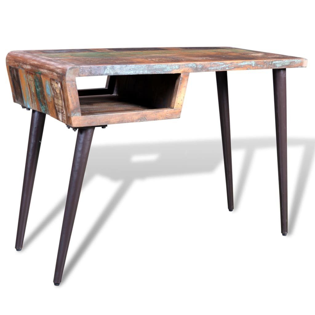 furnicato Schreibtisch Tisch mit Altholz Eisenbeinen