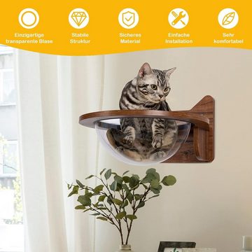 KOMFOTTEU Kletterwand Katzen, Korb an Wand, aus Holz