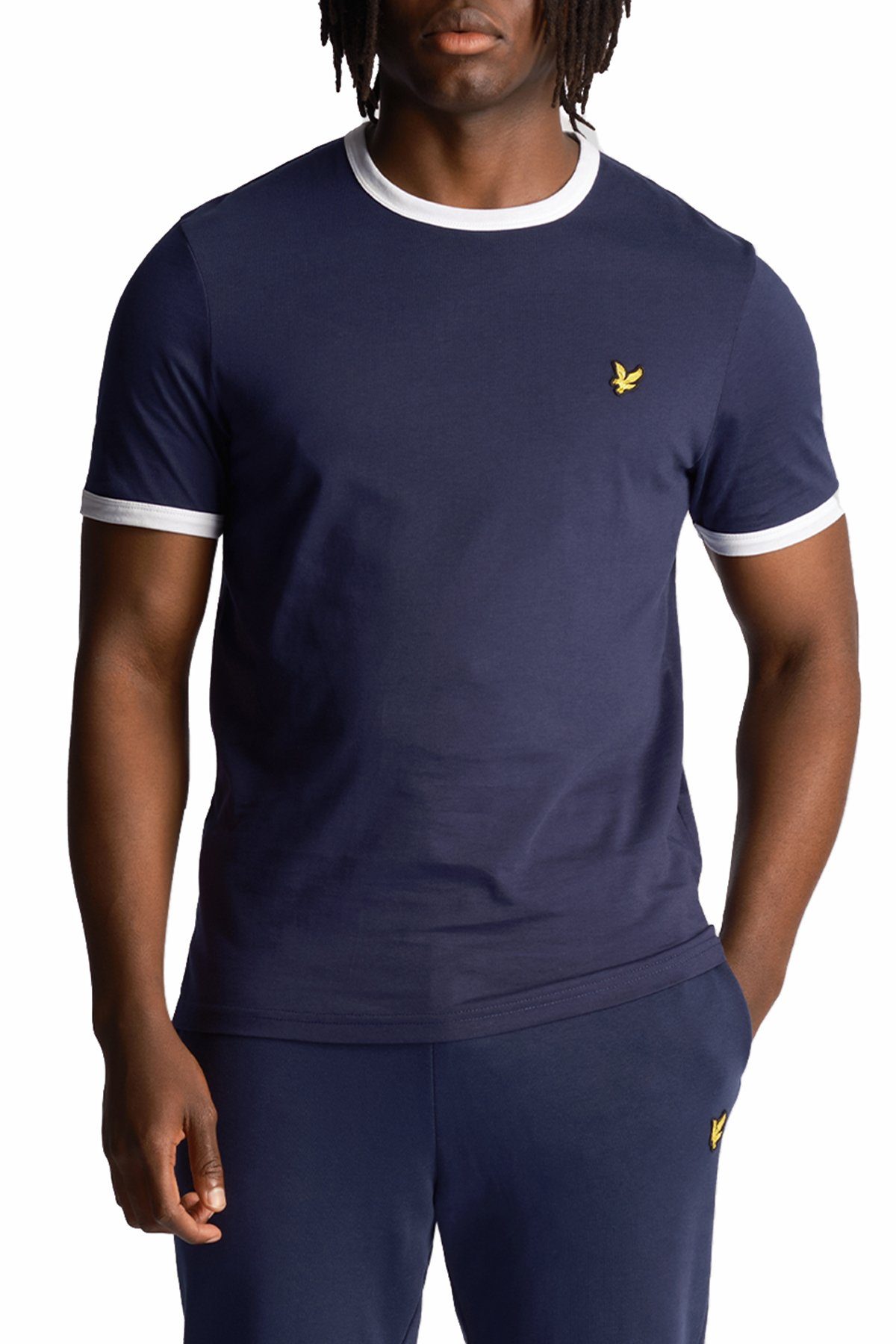 & Zierleiste Lyle Scott Kontrastierender Marine/Weiß Mit T-Shirt