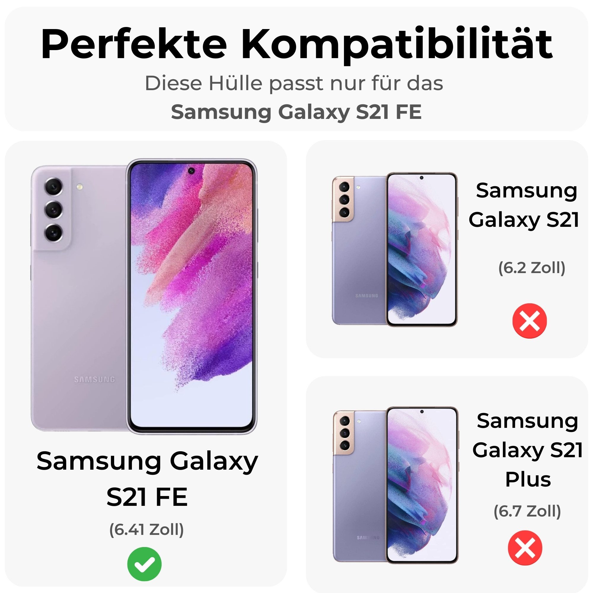 betterfon Handykette für Samsung Galaxy Handyhülle mit Band Kodel Hülle mit Kette, Umhängekette: Verstellbar, rutschfester Grip & Metallkappen