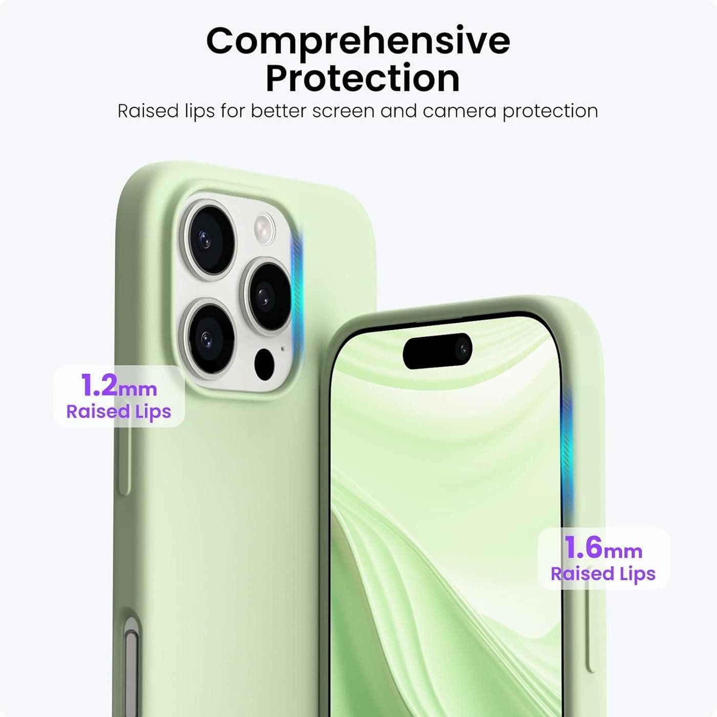CoolGadget Handyhülle Silikon Case für das Apple iPhone 16 Pro Slim TPU Cover 6,3 Zoll, Weiche Schutz Hülle mit Innen Fleece aus Stoff Handy Tasche – Bild 4 von 5