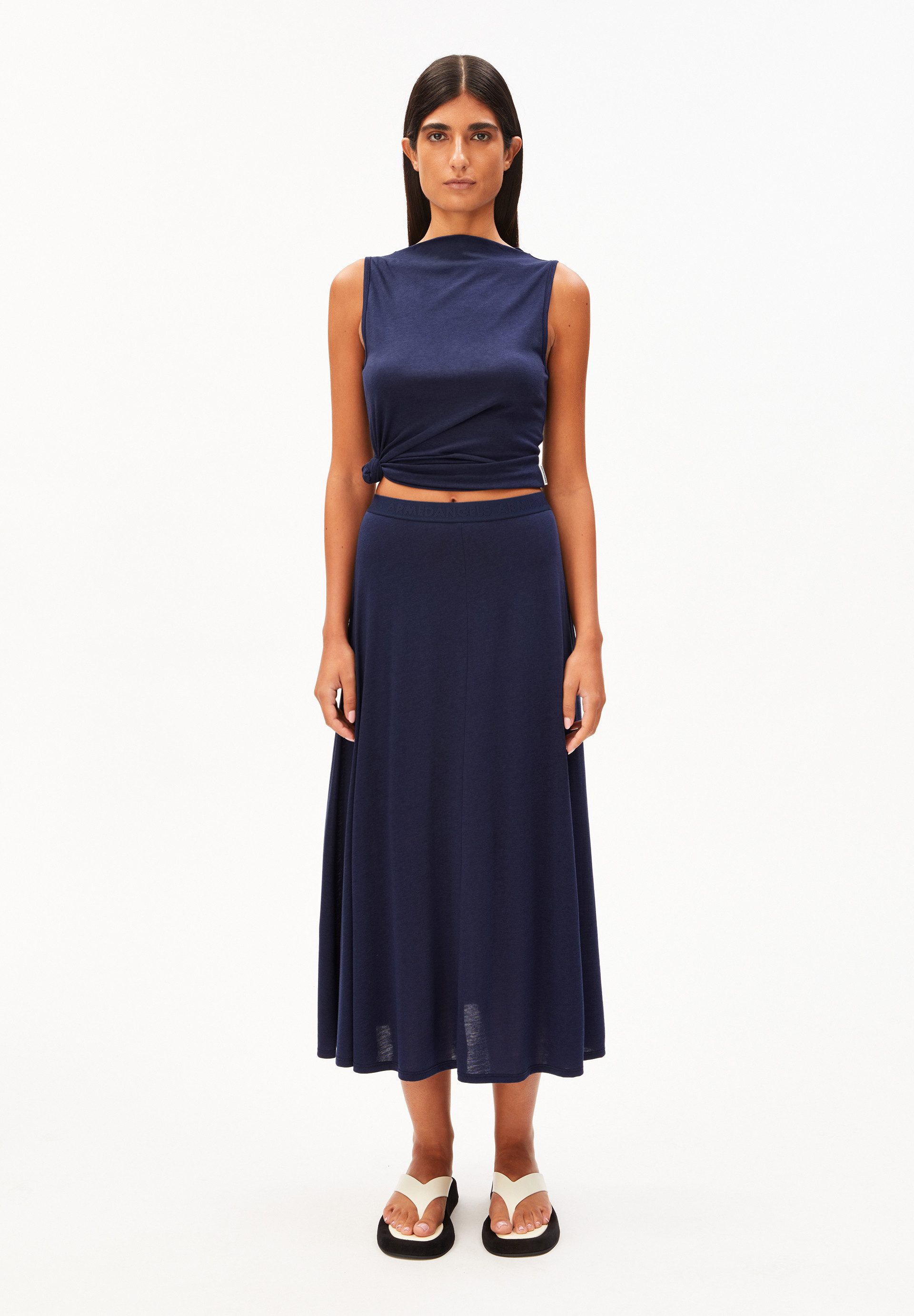 Armedangels Maxirock ILENIAA LARAA MIDI (1-tlg., Loose Fit) Jerseyrock aus TENCEL™ Lyocell Mix