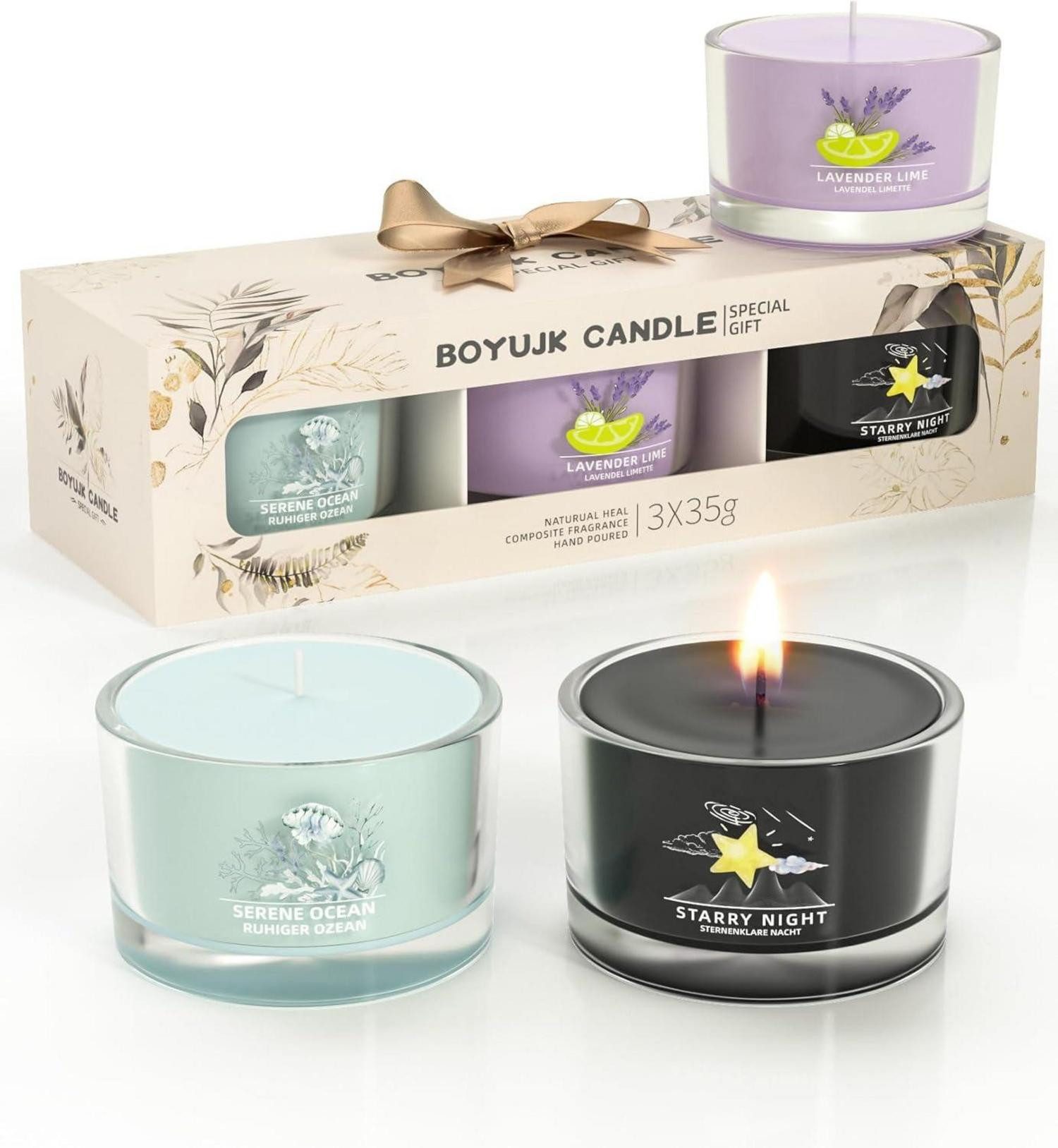 Duftkerze Aromatische Duftkerzen Geschenkset Entspannung Frauen Blau Lila