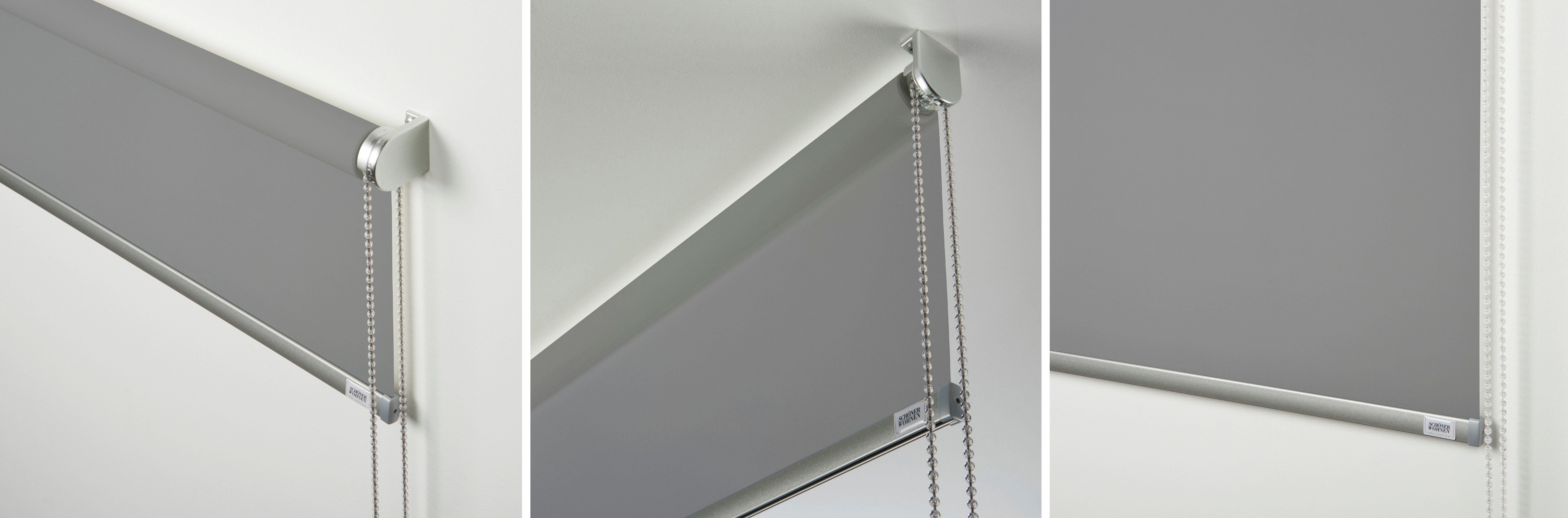 Seitenzugrollo Tageslichtrollo Tizia, SCHÖNER WOHNEN-Kollektion, blickdicht, mit Bohren/ohne Bohren, freihängend, geklebt, geklemmt, silberne oder weiße Rollo-Technik