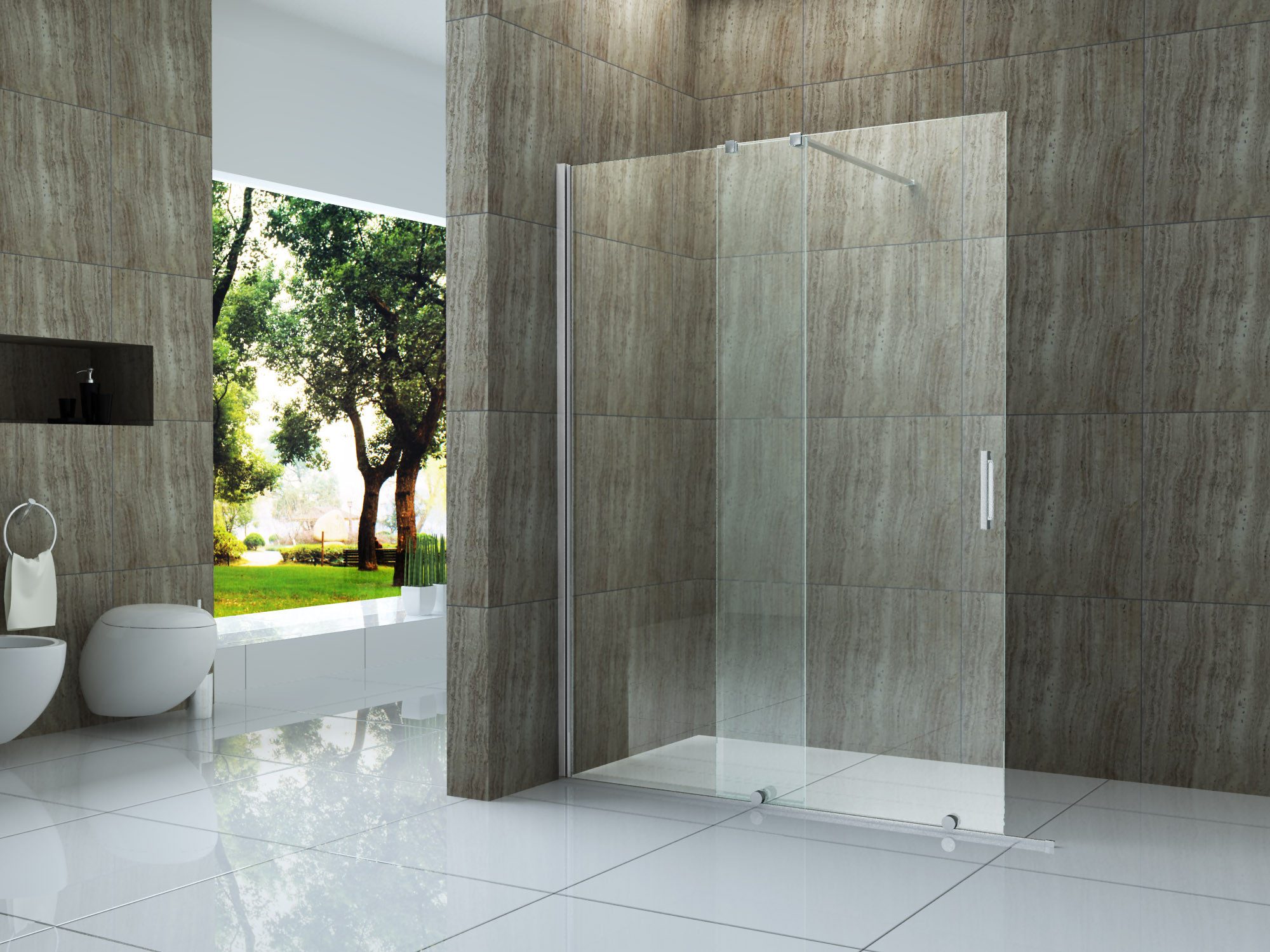 Alphabad Walk-in-Dusche 8 mm Schiebetür - Duschwand TUTTO 140 x 200 cm günstig online kaufen