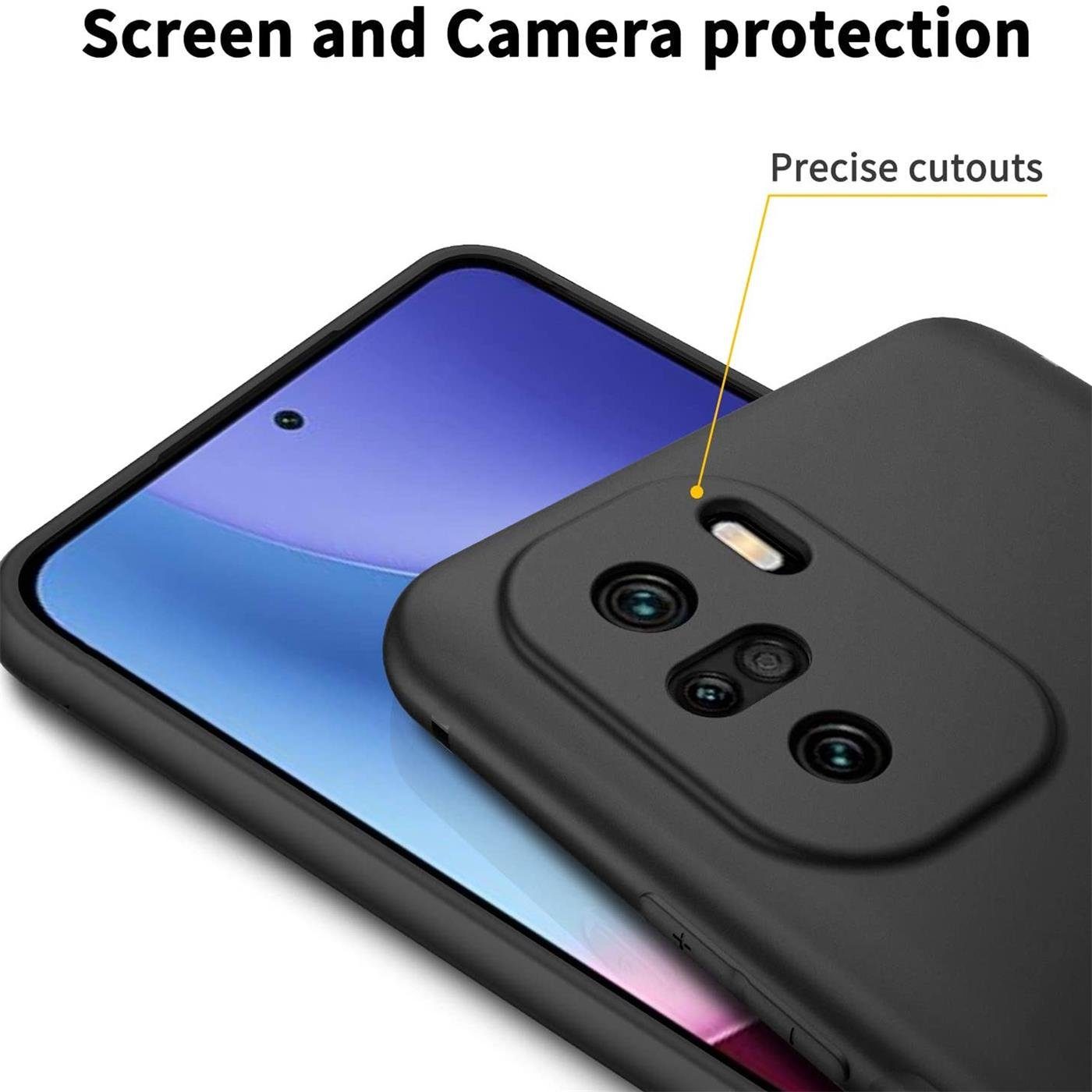 CoolGadget Handyhülle Black Series Handy Hülle für Xiaomi Poco F3 6,67 Zoll, Edle Silikon Schlicht Schutzhülle für Poco F3, Xiaomi Mi 11i Hülle