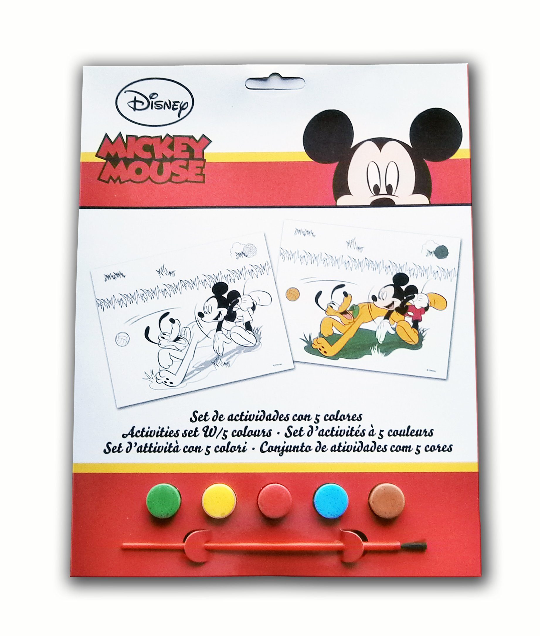 EDCO Kreativset MALSET 7-tlg. "Micky Maus" Bild 5x Farben (Mickey Mouse), (7-tlg), mit Pinsel ausmalen malen