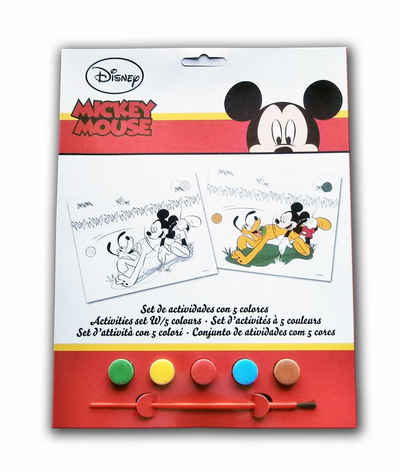 Kreativset MALSET 7-tlg. "Micky Maus" Bild 5x Farben (Mickey Mouse), (7-tlg), mit Pinsel ausmalen malen