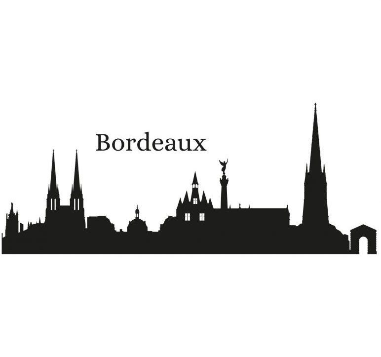 Skyline (1 Wandtattoo Stadt Bordeaux Wall-Art 120cm St)