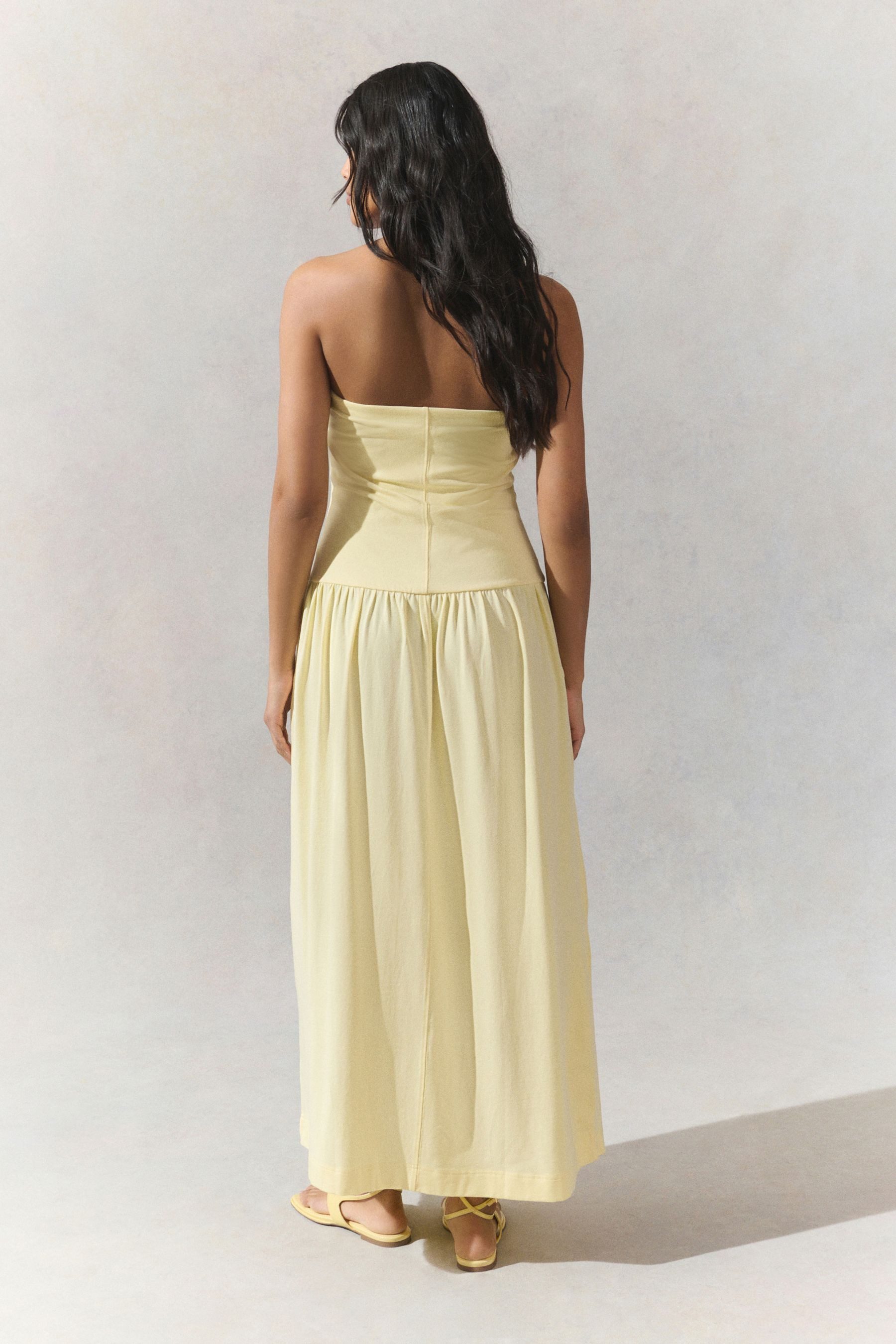 Next Jerseykleid Bandeau-Maxikleid aus Jersey mit tieferTaille (1-tlg) günstig online kaufen