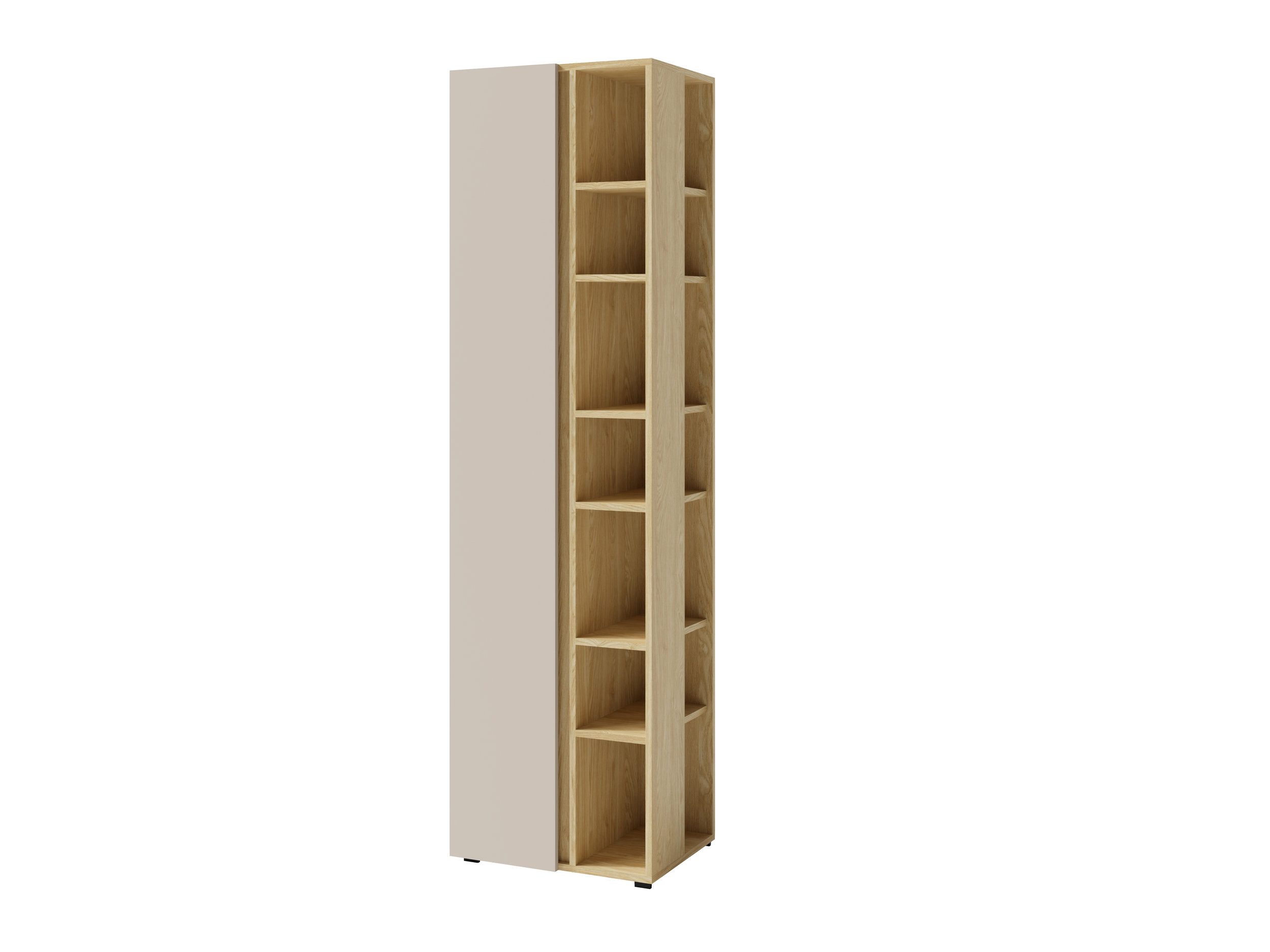 Masseno Bücherregal MURO 195 x 55 cm Standregal Büroregal Bücherschrank Beige