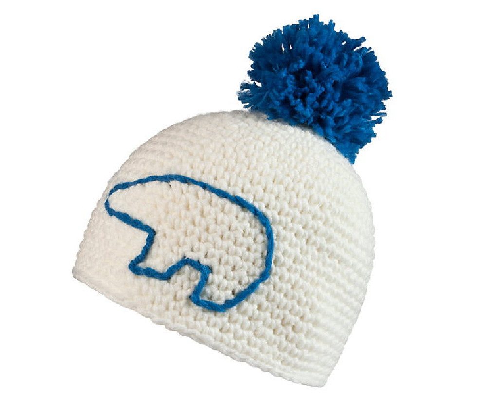 Eisbär Bommelmütze Eisbär Mütze Jay Pompon weiß/blau mit Pommel