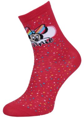 Sarcia.eu Haussocken 3x bunte Mädchen Socken Minnie Mouse DISNEY 26.5/30.5 EU